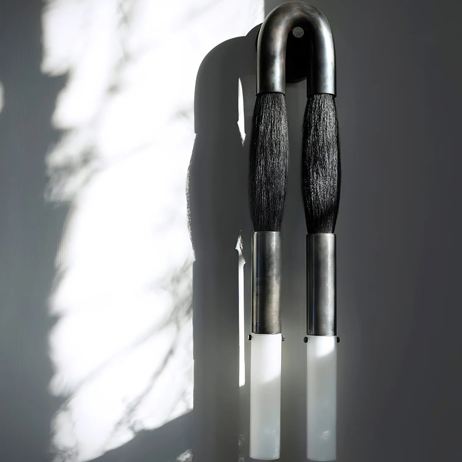 Alessio Antiguo Metal Vidrio Crin Lámpara de Pared Dormitorio Salón