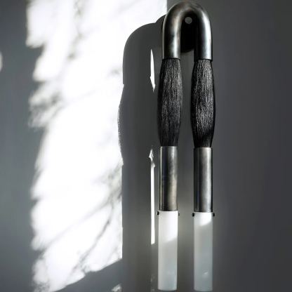 Alessio Antiguo Metal Vidrio Crin Lámpara de Pared Dormitorio Salón