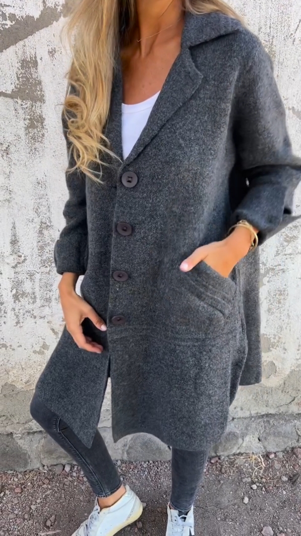 CLEARANCE SALE🔥 Casual Lapel Wool Single Breasted Long Coat- 48% OFF