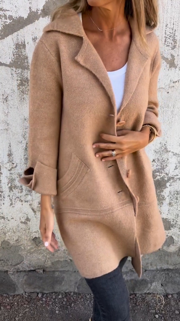 CLEARANCE SALE🔥 Casual Lapel Wool Single Breasted Long Coat- 48% OFF