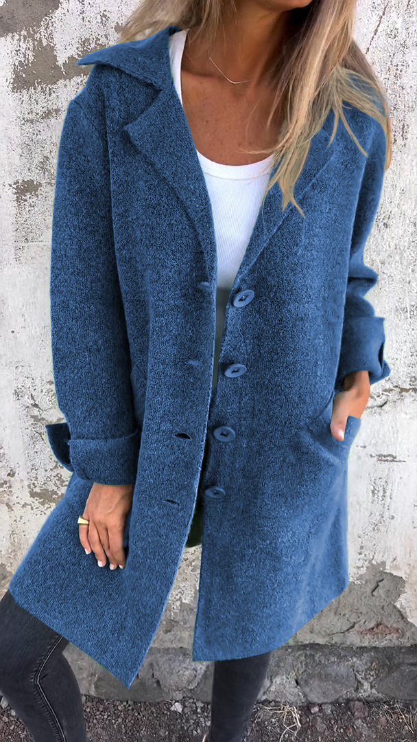 CLEARANCE SALE🔥 Casual Lapel Wool Single Breasted Long Coat- 48% OFF
