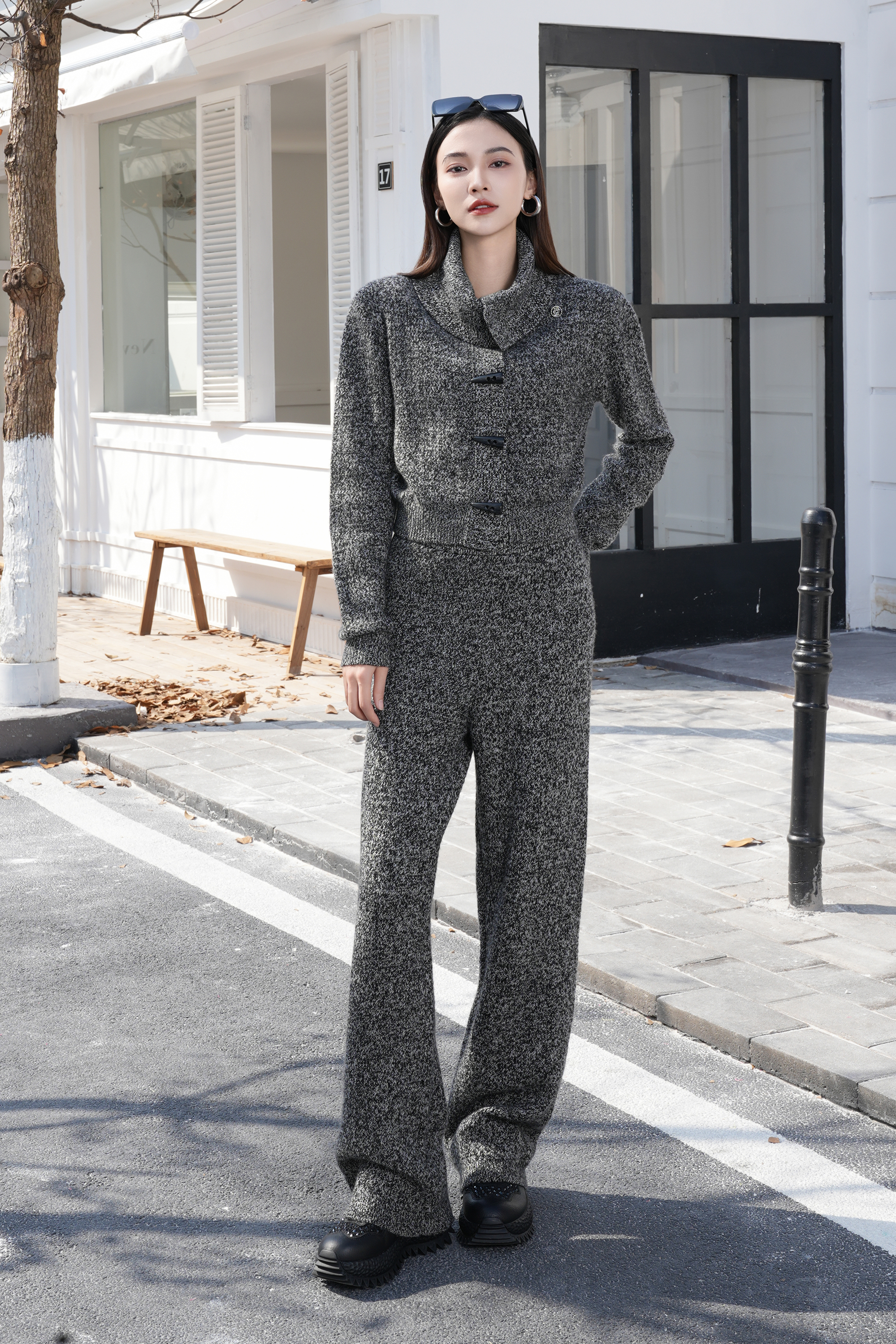 BESIONIA Sheep Wool Temperament Casual Wide Leg Pants