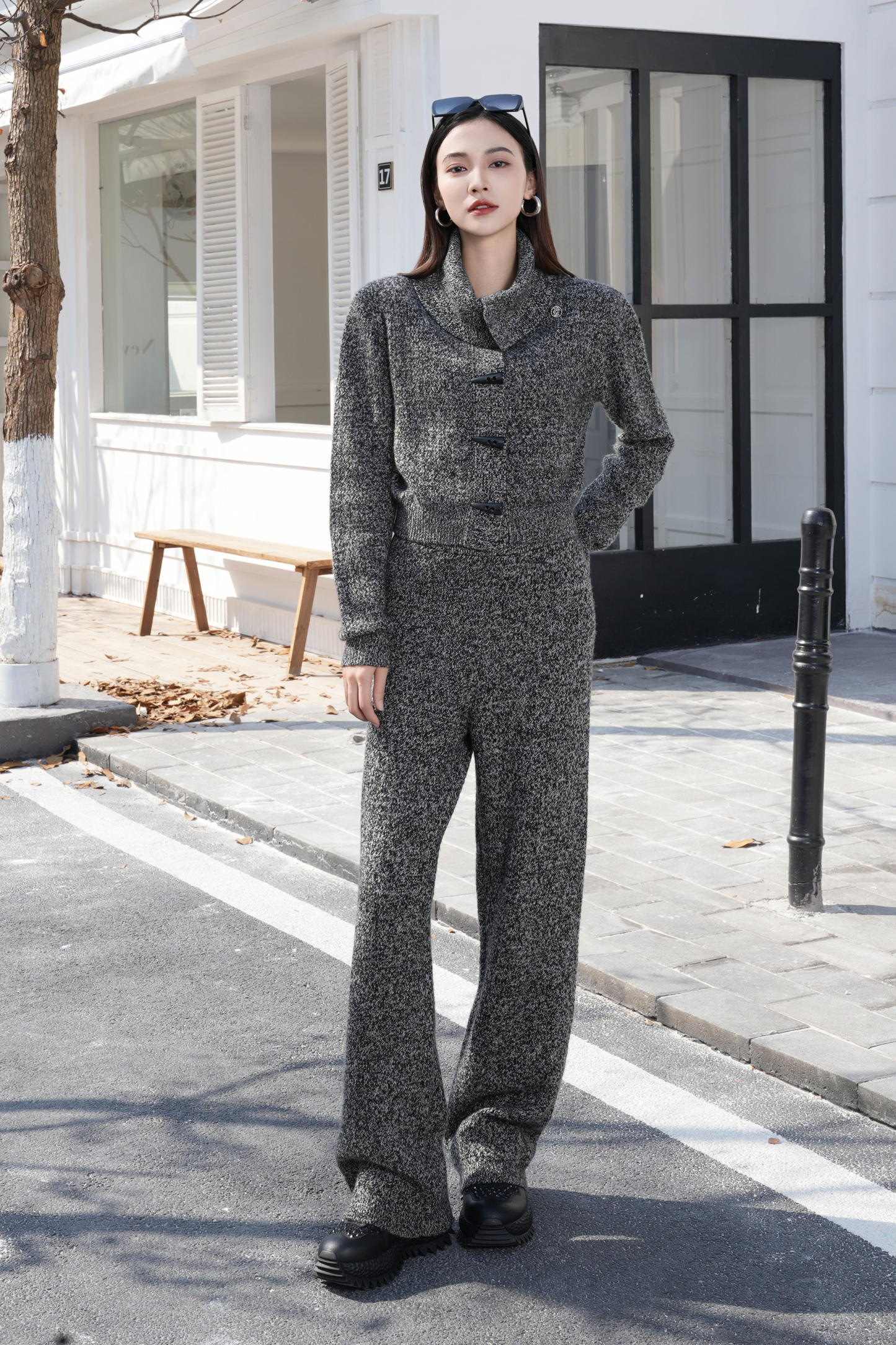 BESIONIA Sheep Wool Temperament Casual Wide Leg Pants