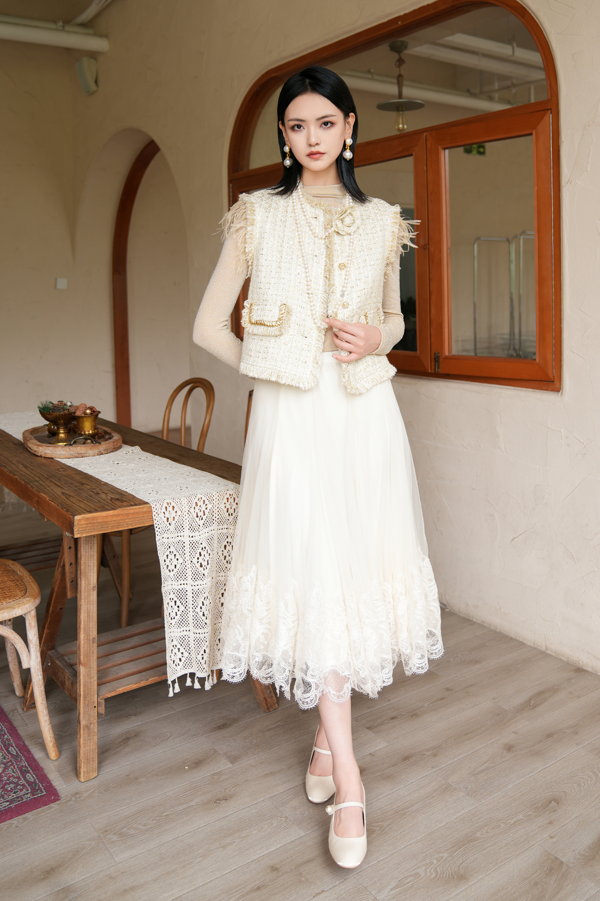 BESIONIA Patchwork Fringe Vest