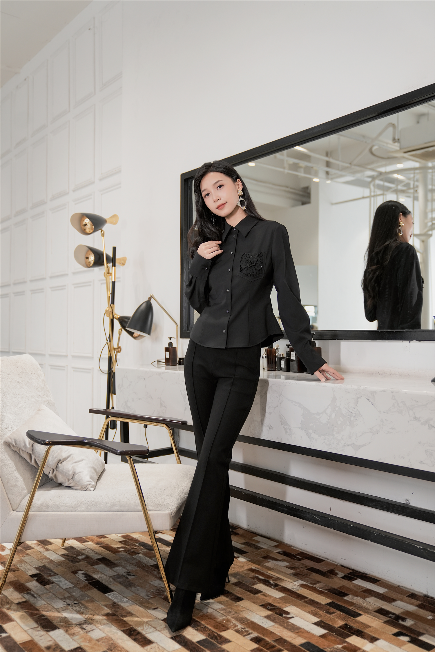 BESIONIA Waist-slimming design shirt