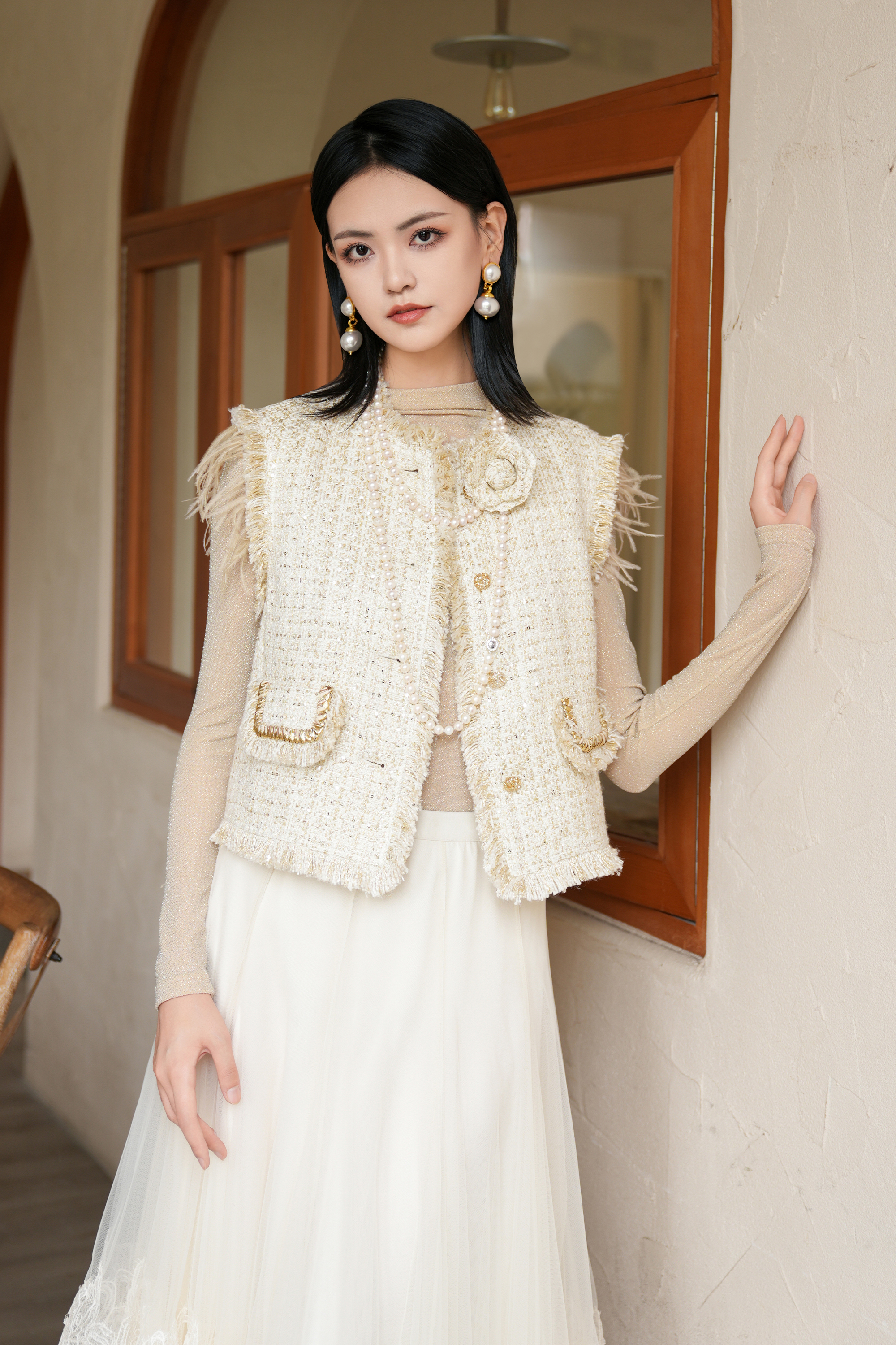 BESIONIA Patchwork Fringe Vest