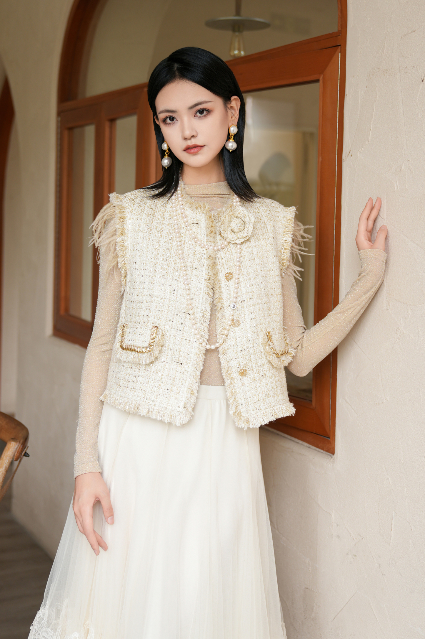 BESIONIA Patchwork Fringe Vest