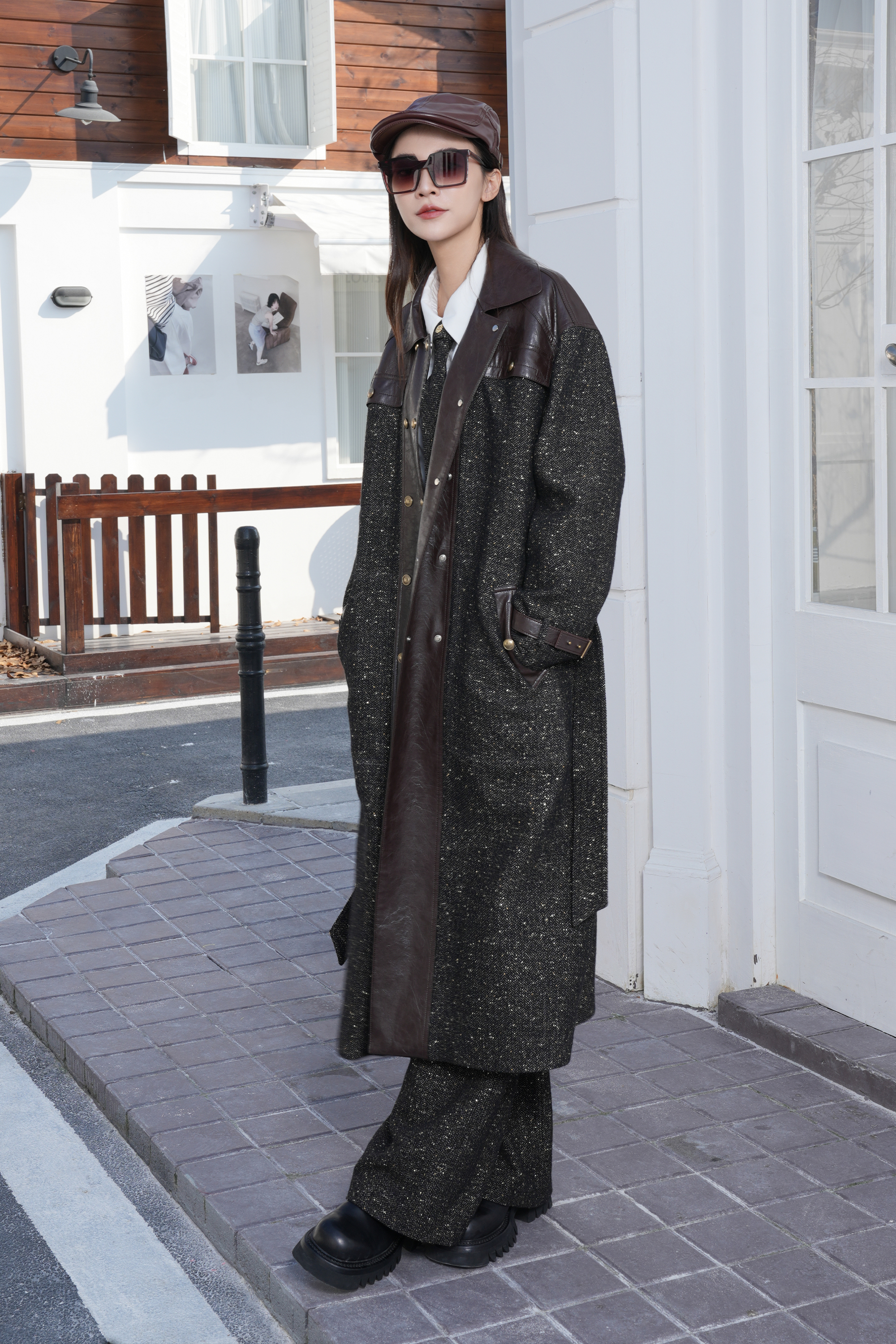 BESIONIA Patchwork Color Clash Elegant Coat