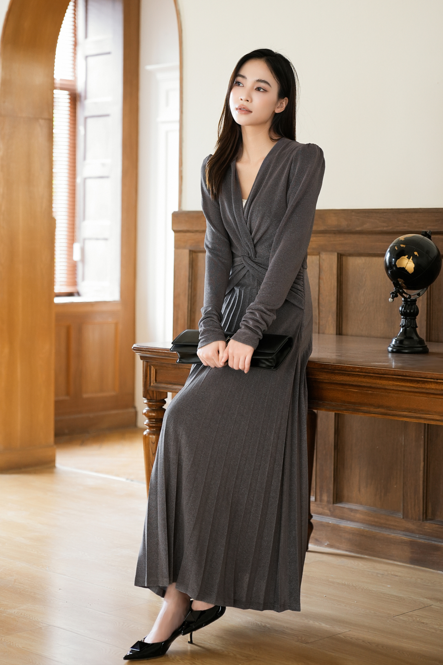 BESIONIA Temperament V-neck Dress