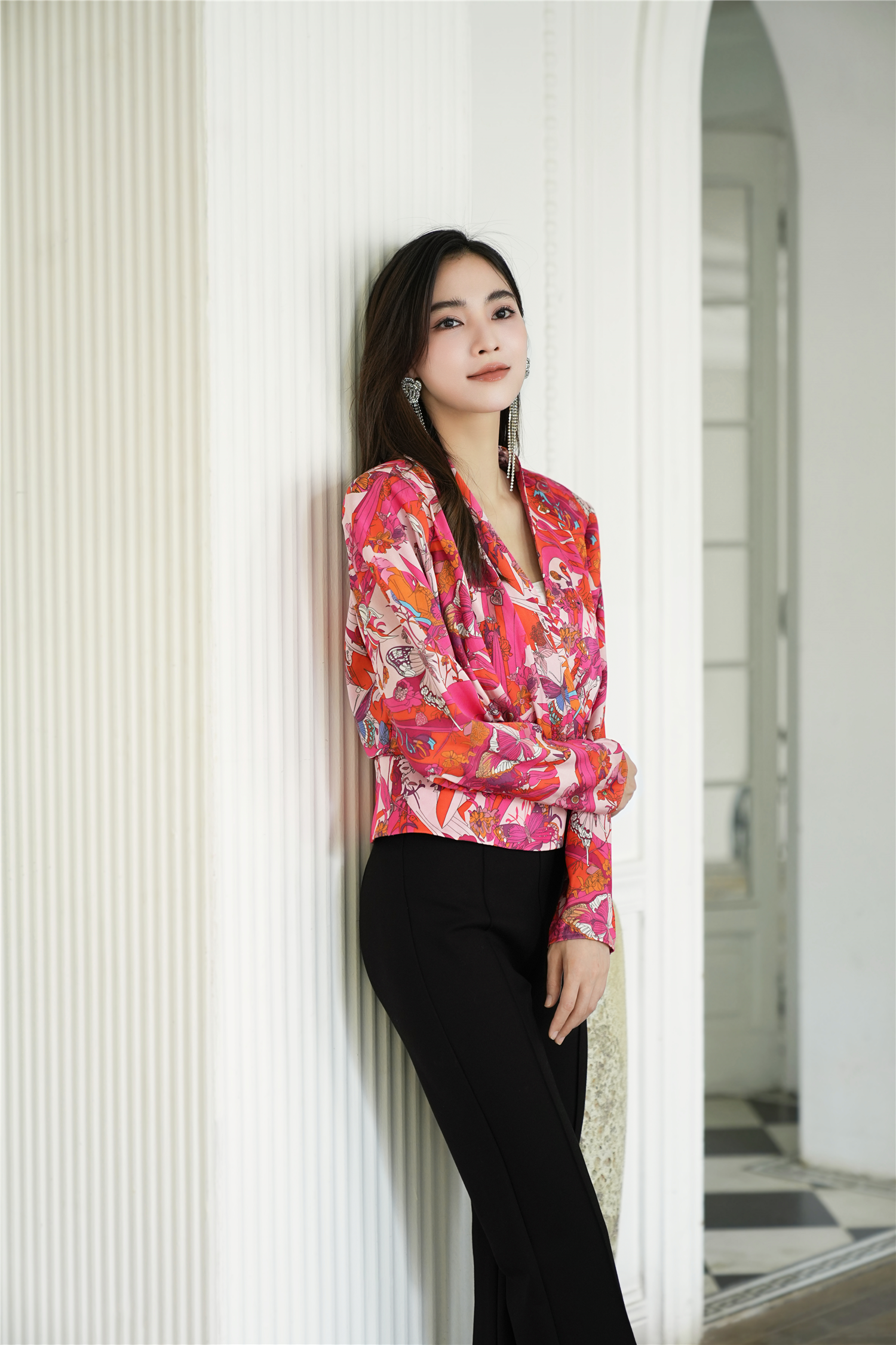 BESIONIA Printed Ladylike Blouse