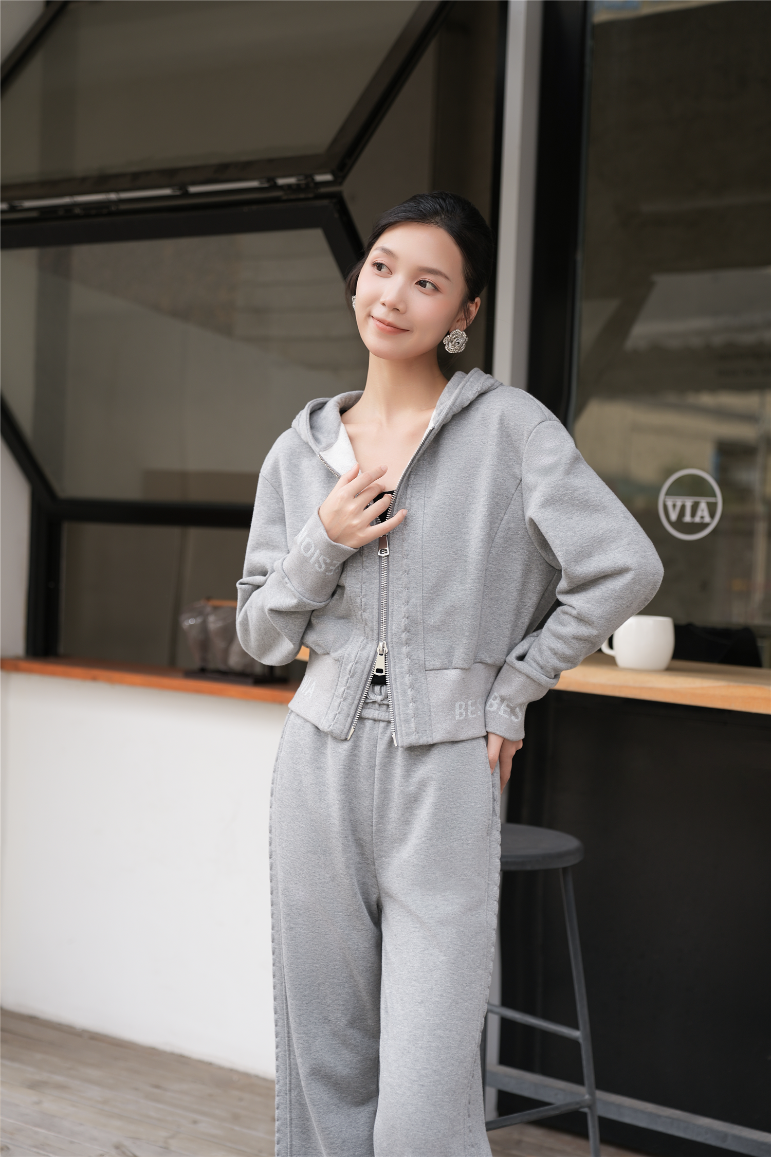 BESIONIA Hooded Design Casual Outerwear