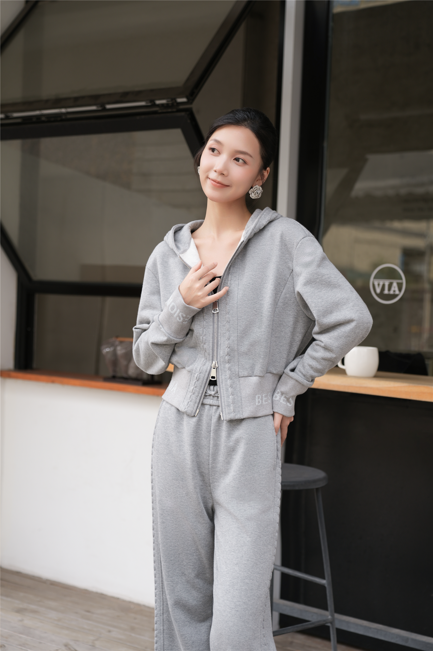 BESIONIA Hooded Design Casual Outerwear