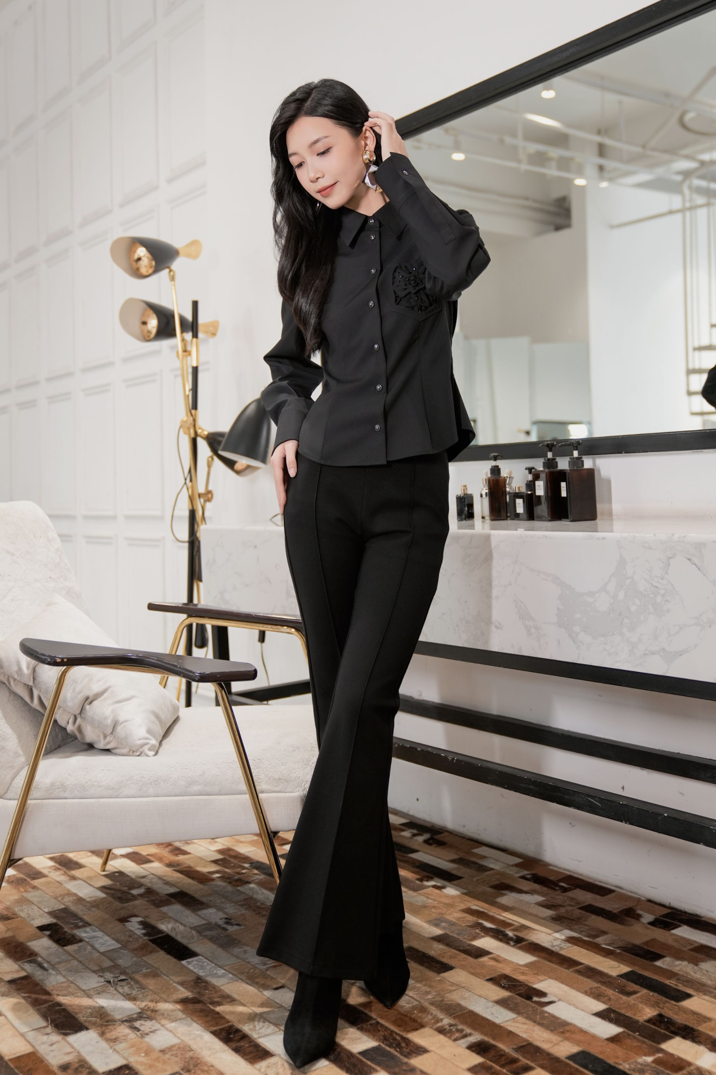 BESIONIA Waist-slimming design shirt