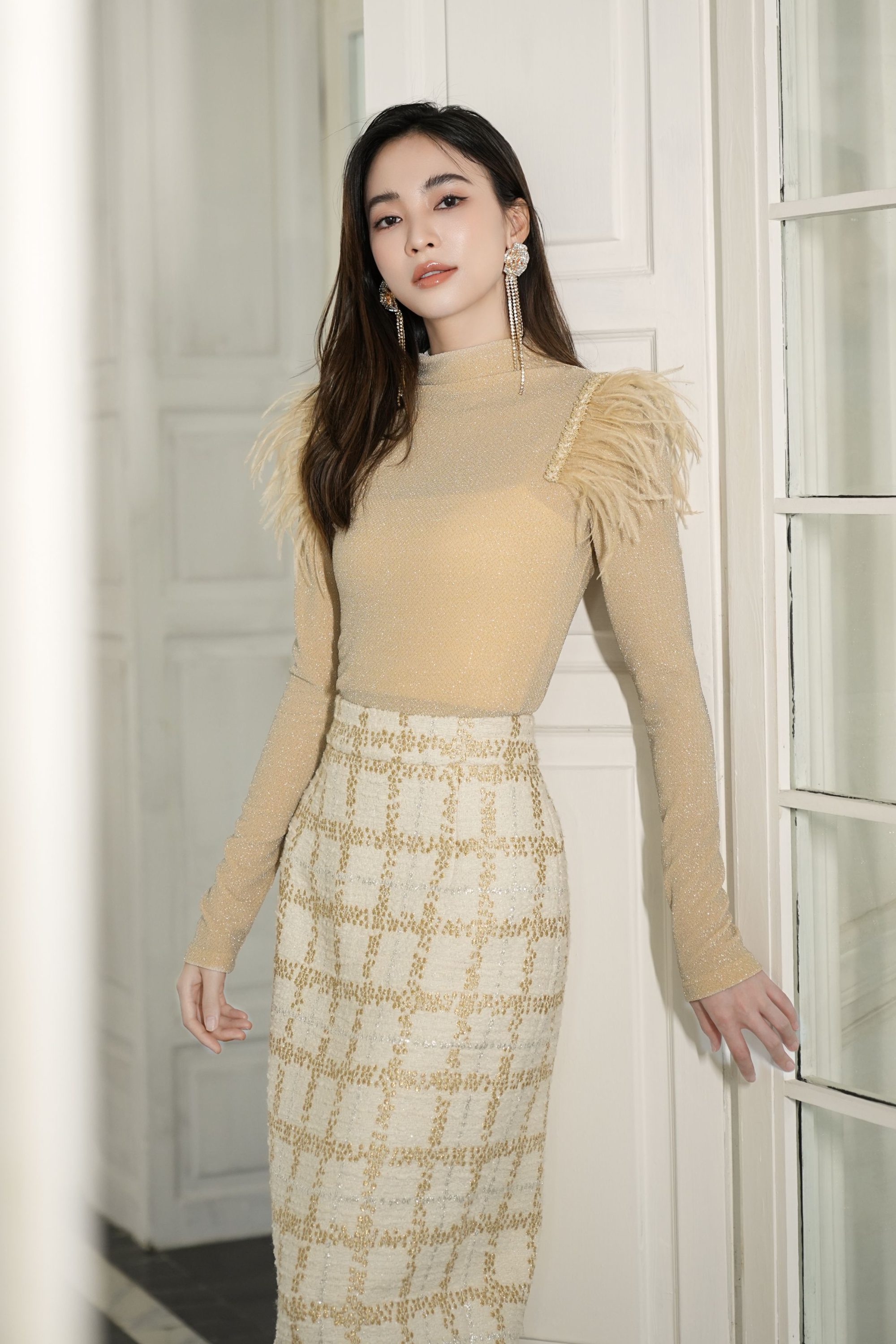 BESIONIA Vintage Plaid Bustier