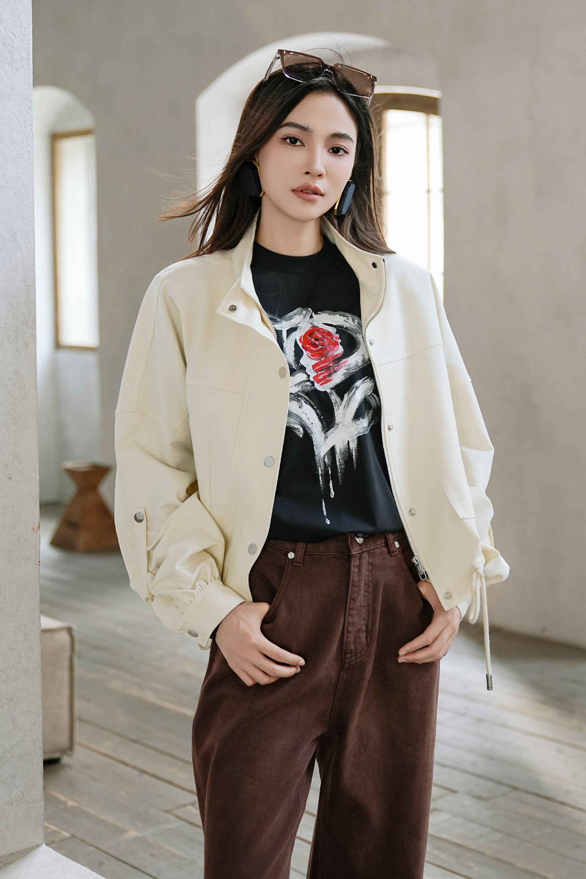 BESIONIA Fashion Simple Zipper Outerwear