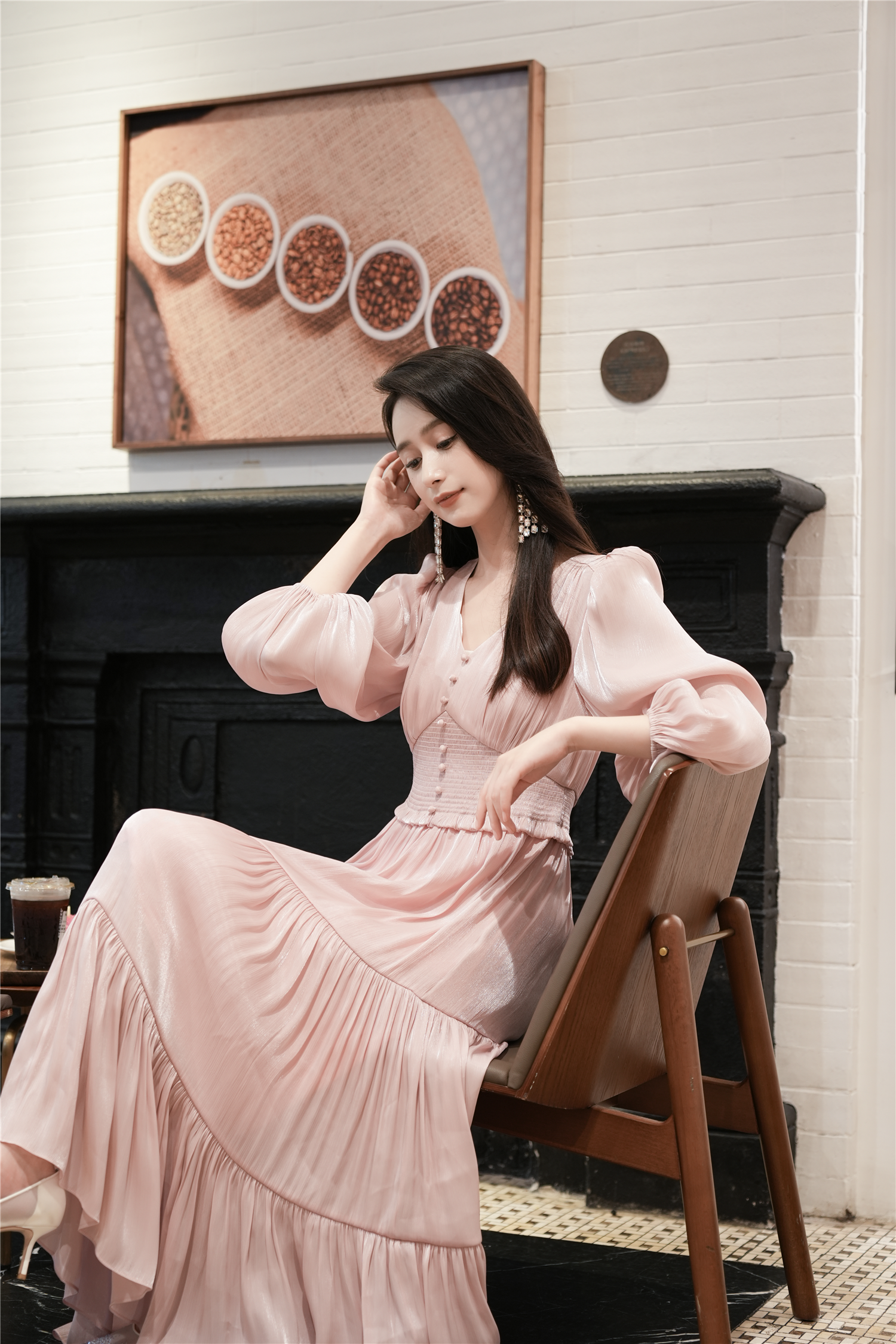 BESIONIA Bubble Sleeve Elegant Style Dress