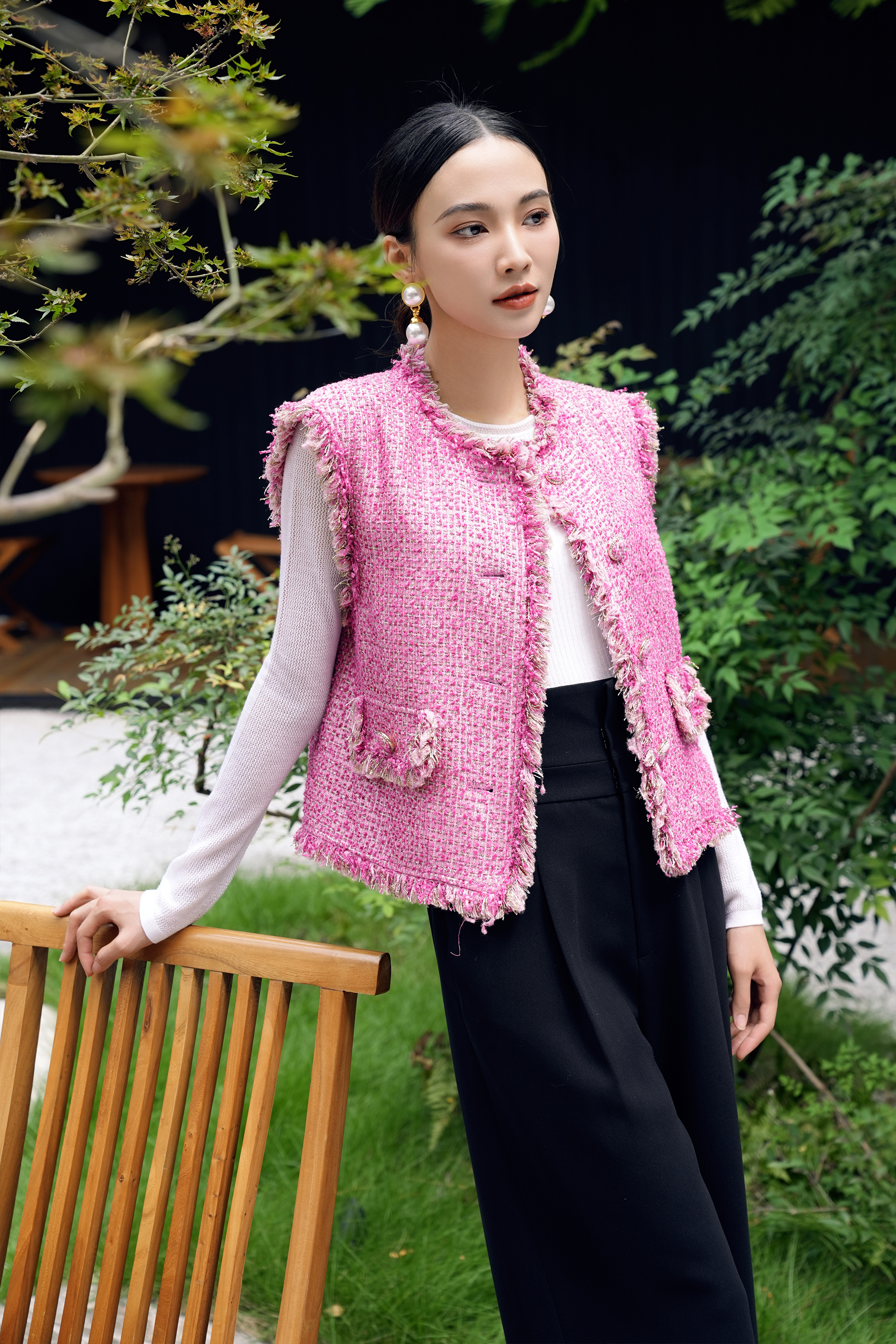 BESIONIA Black High Waist Casual Pants