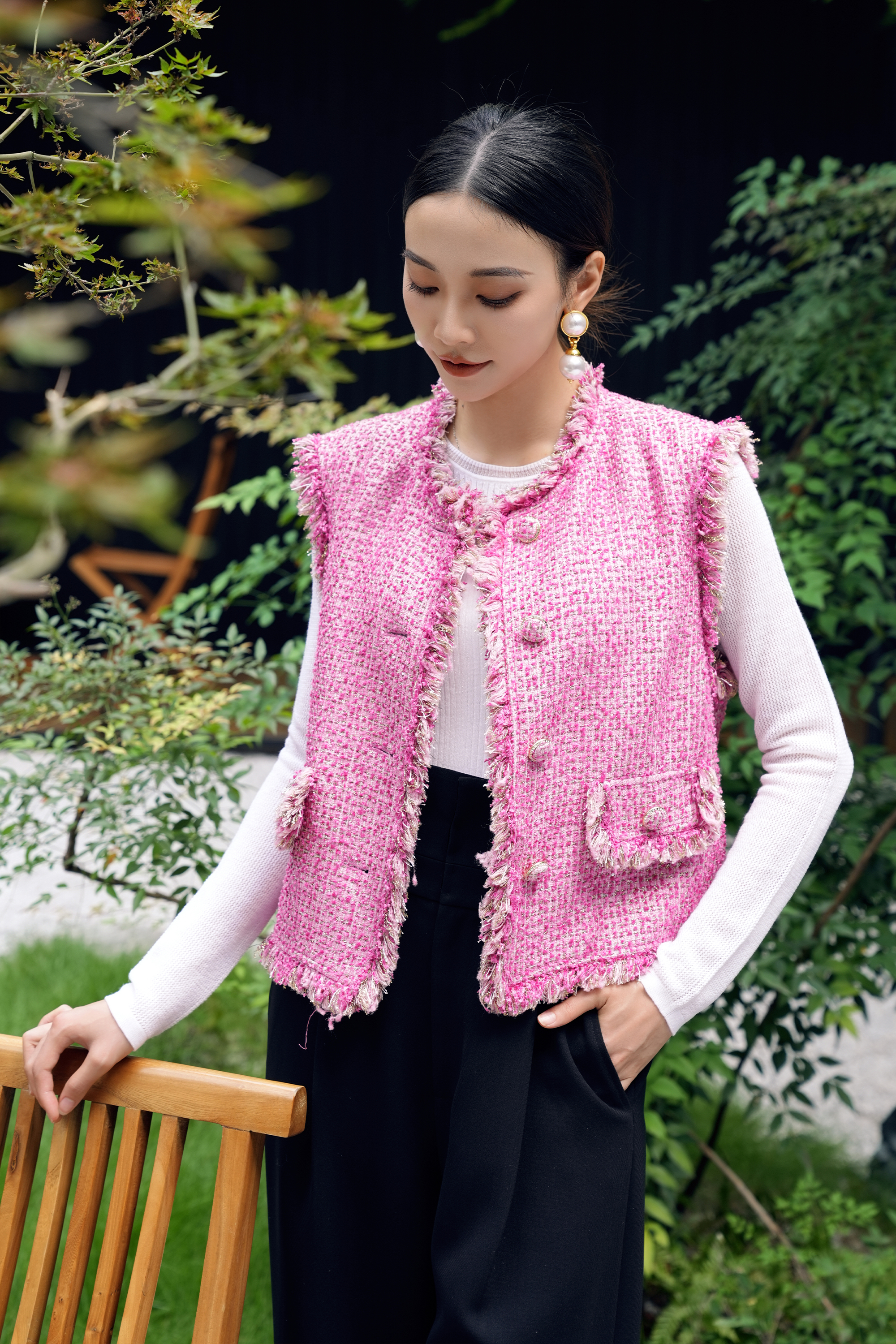 BESIONIA Black High Waist Casual Pants