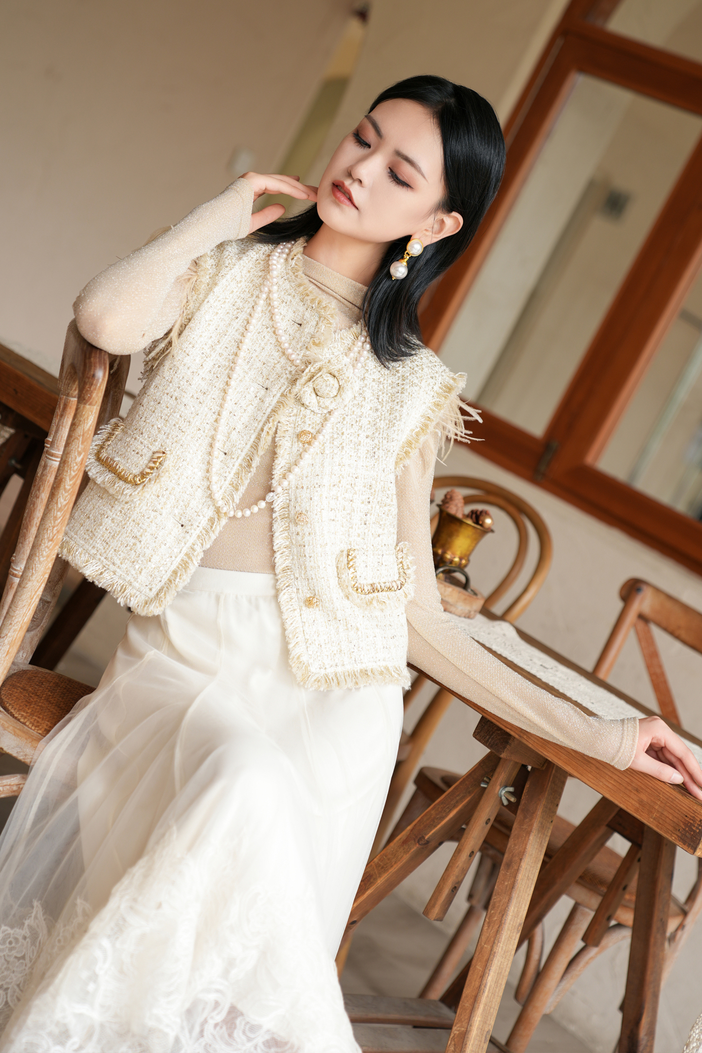 BESIONIA Patchwork Fringe Vest