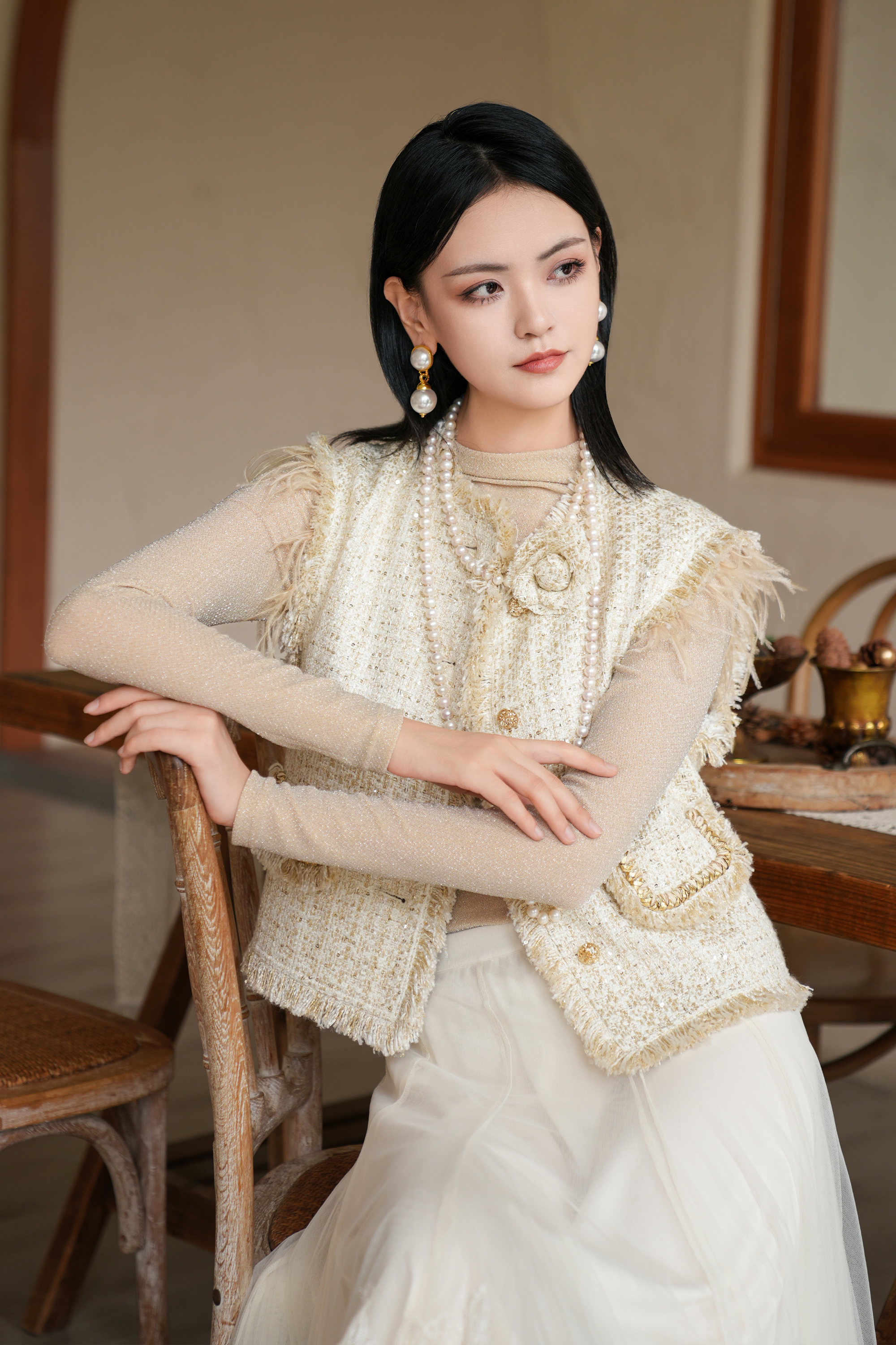 BESIONIA Patchwork Fringe Vest