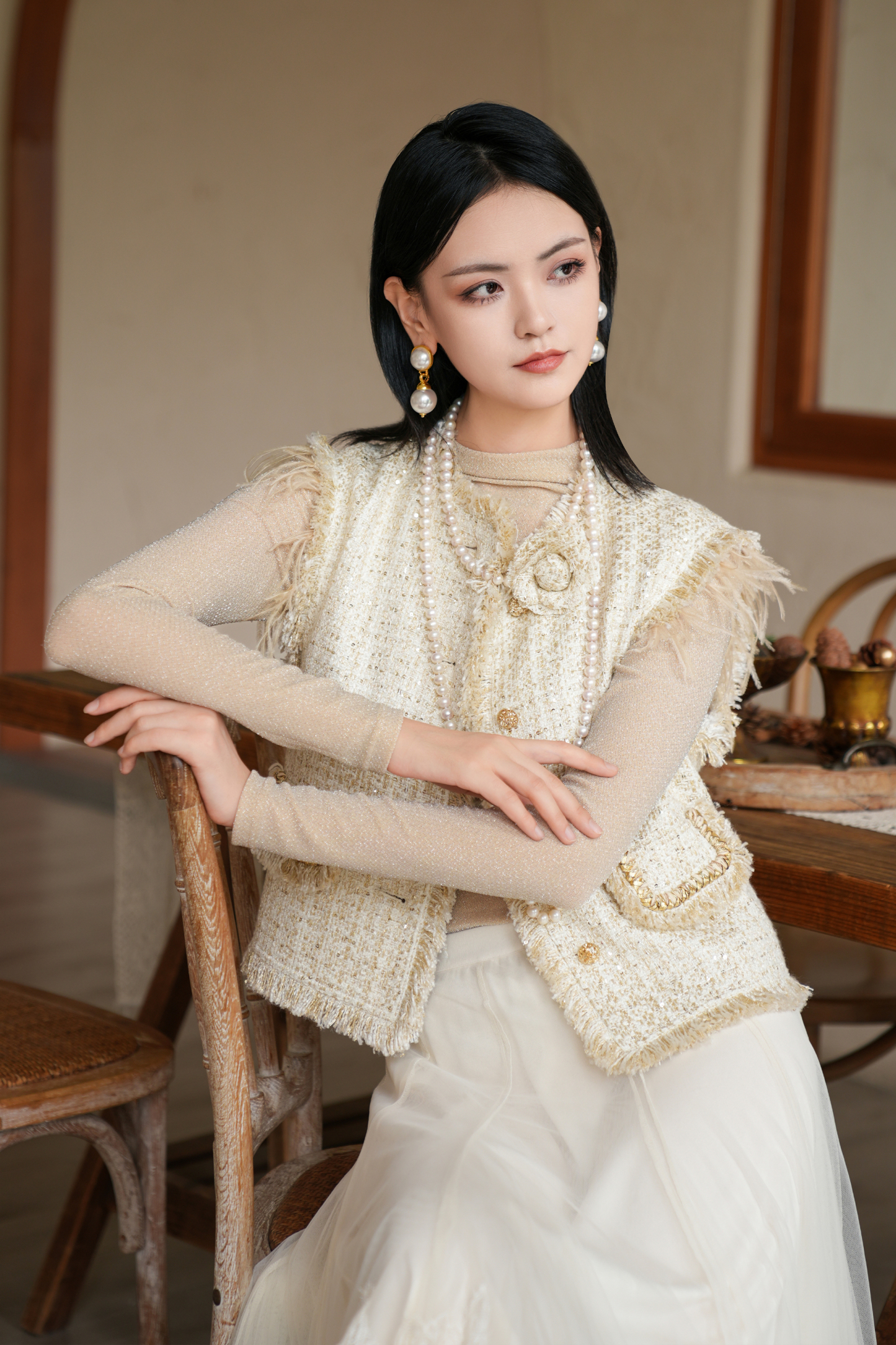 BESIONIA Patchwork Fringe Vest