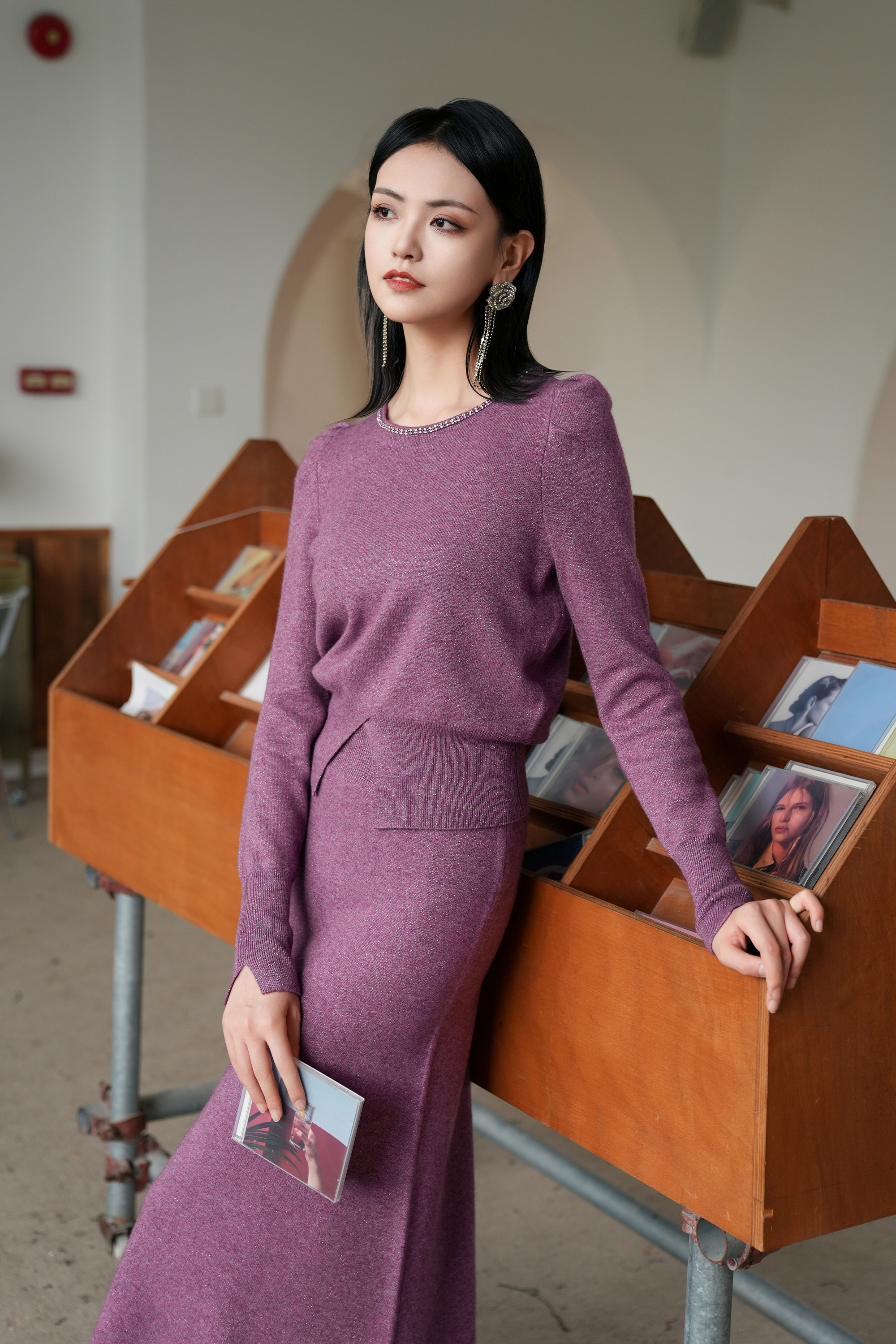 BESIONIA Irregular Solid Color Blouse