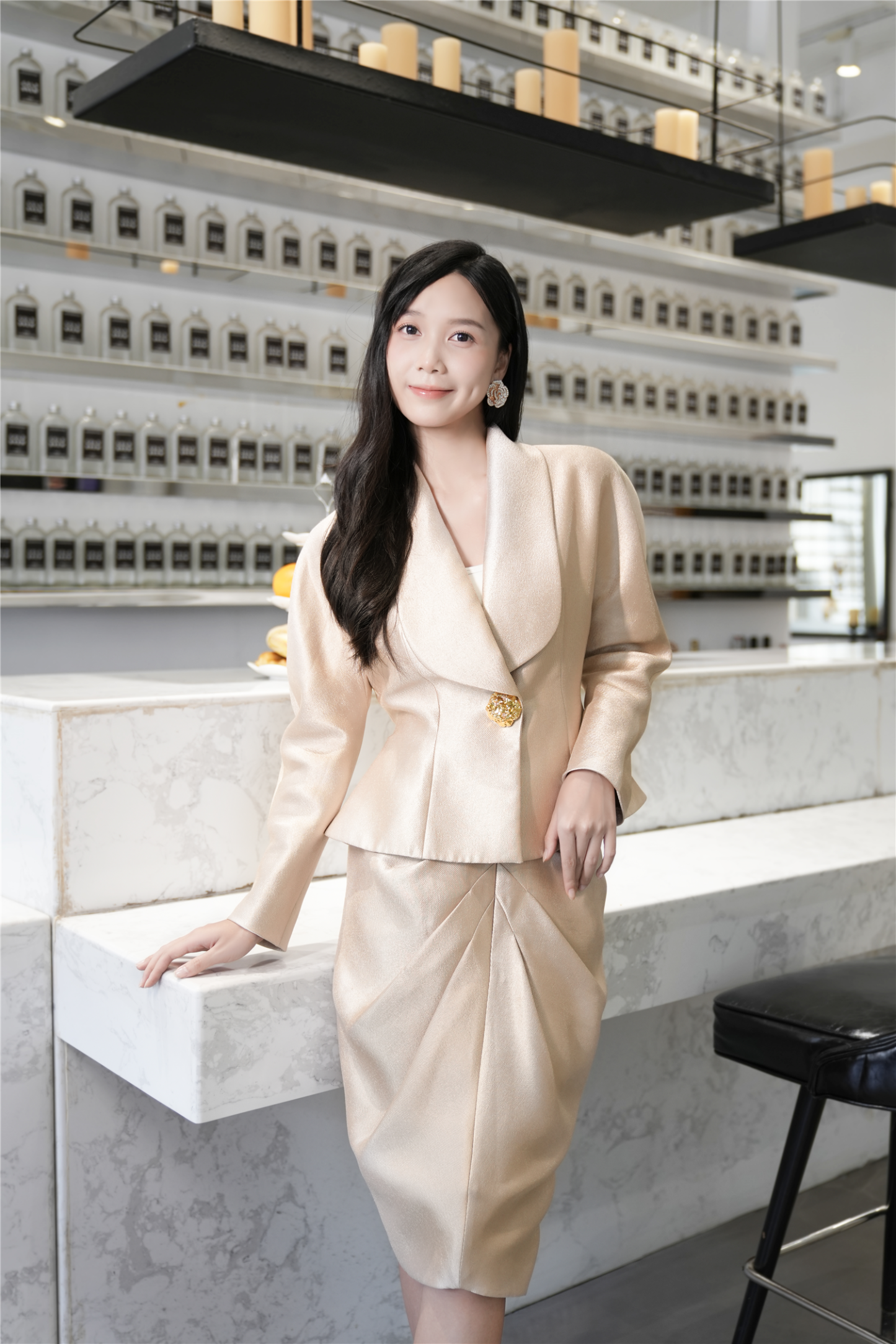 BESIONIA Elegant Waisted Commuter Outerwear