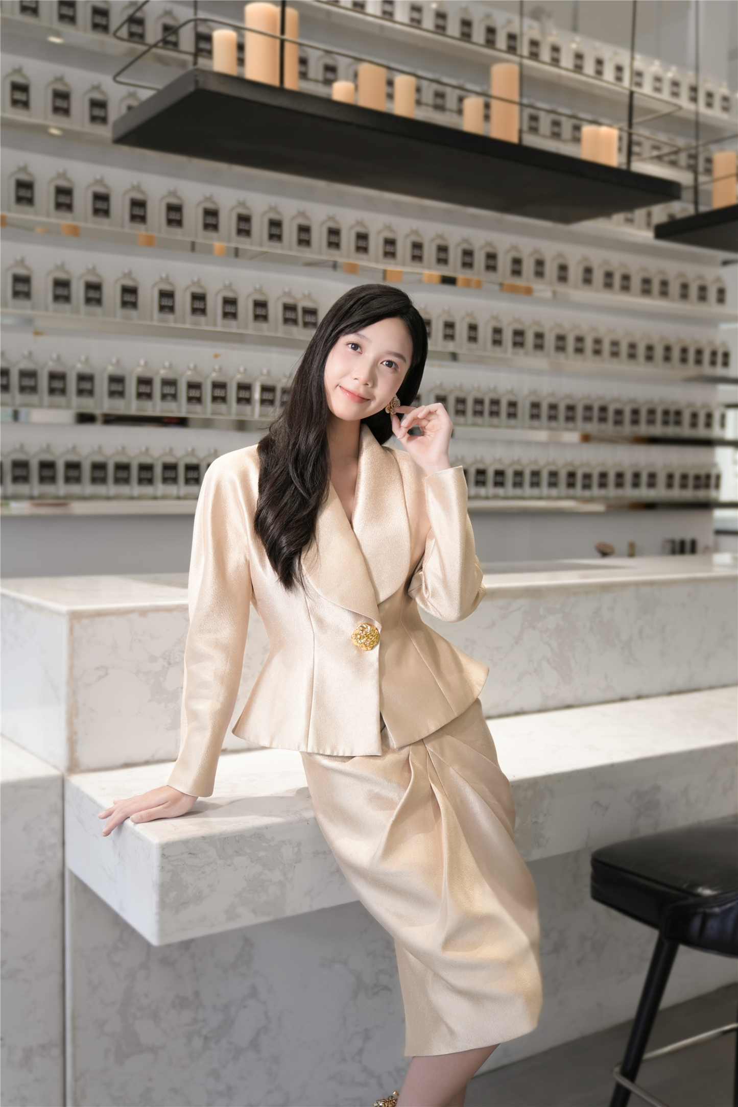 BESIONIA Elegant Waisted Commuter Outerwear