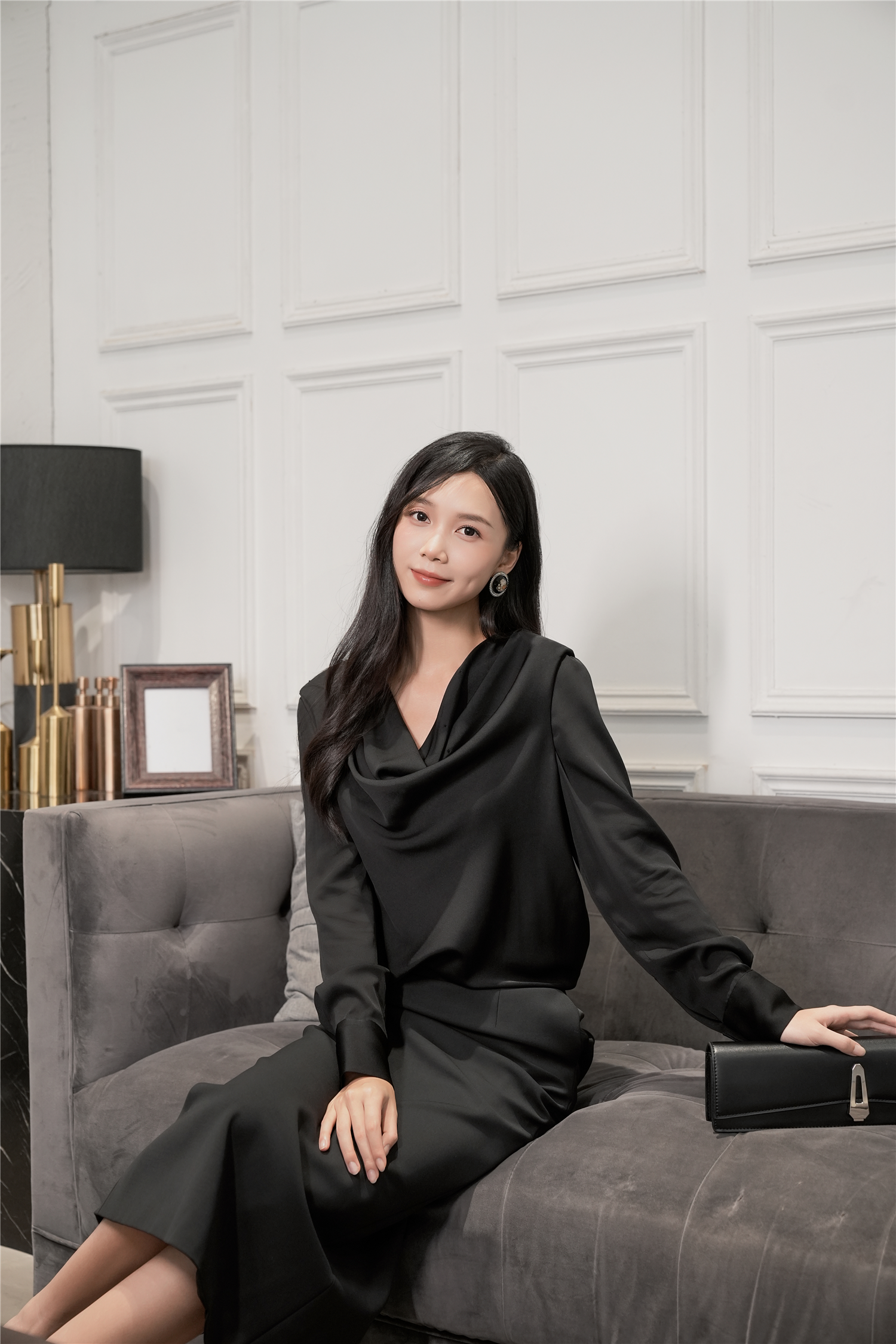 BESIONIA Drawstring Back Blouse