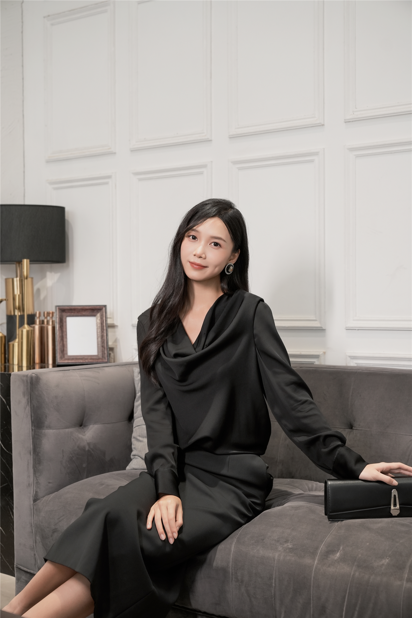 BESIONIA Drawstring Back Blouse