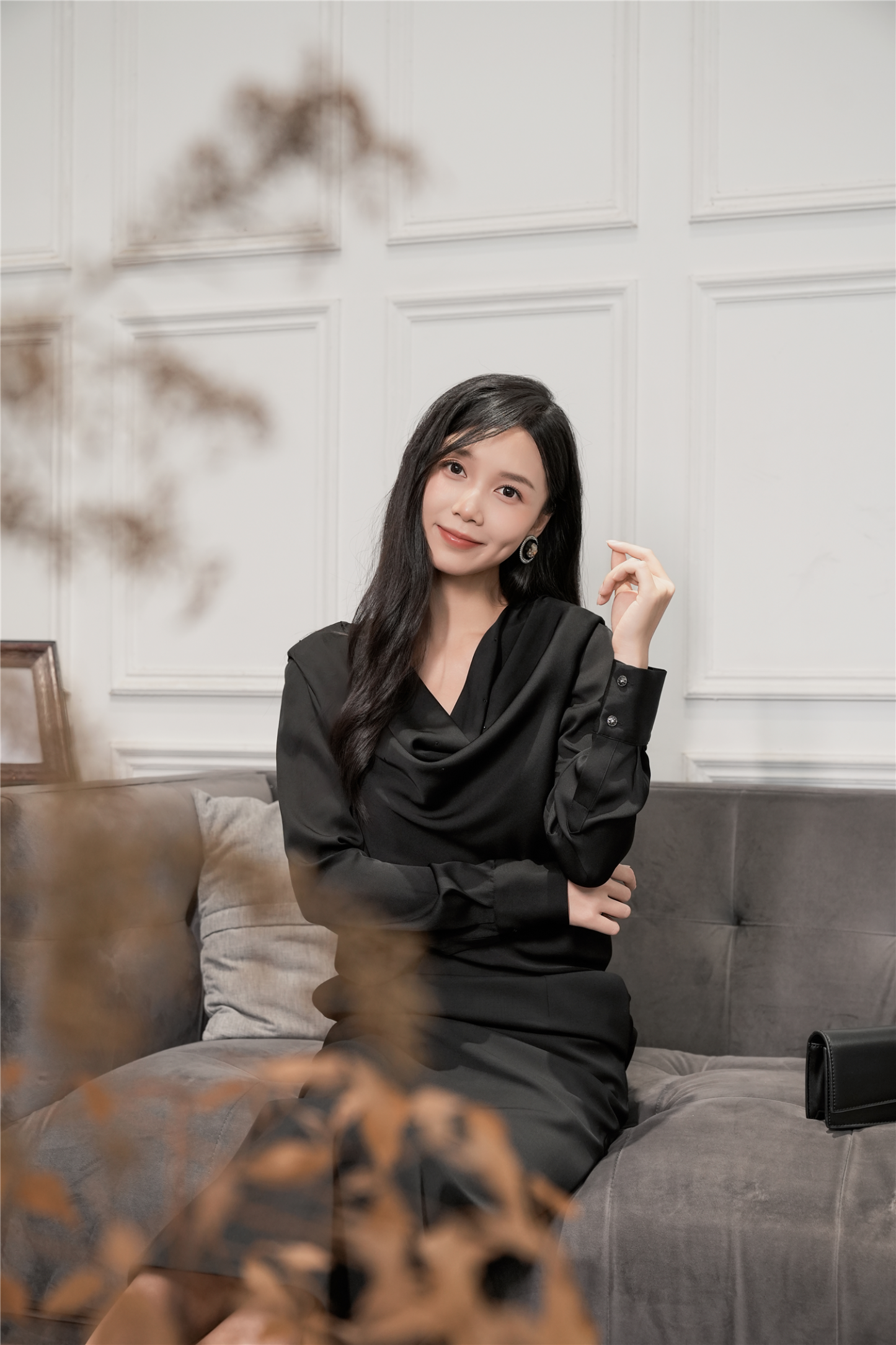 BESIONIA Drawstring Back Blouse