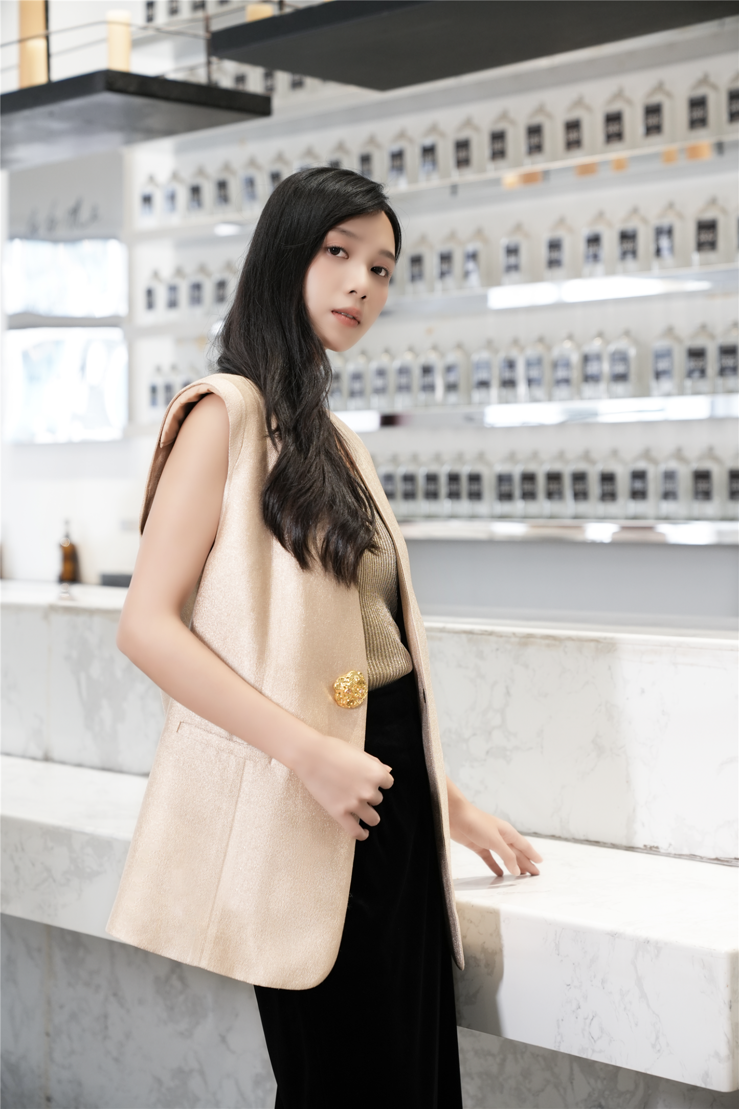 BESIONIA Temperament Sleeveless One Button Vest