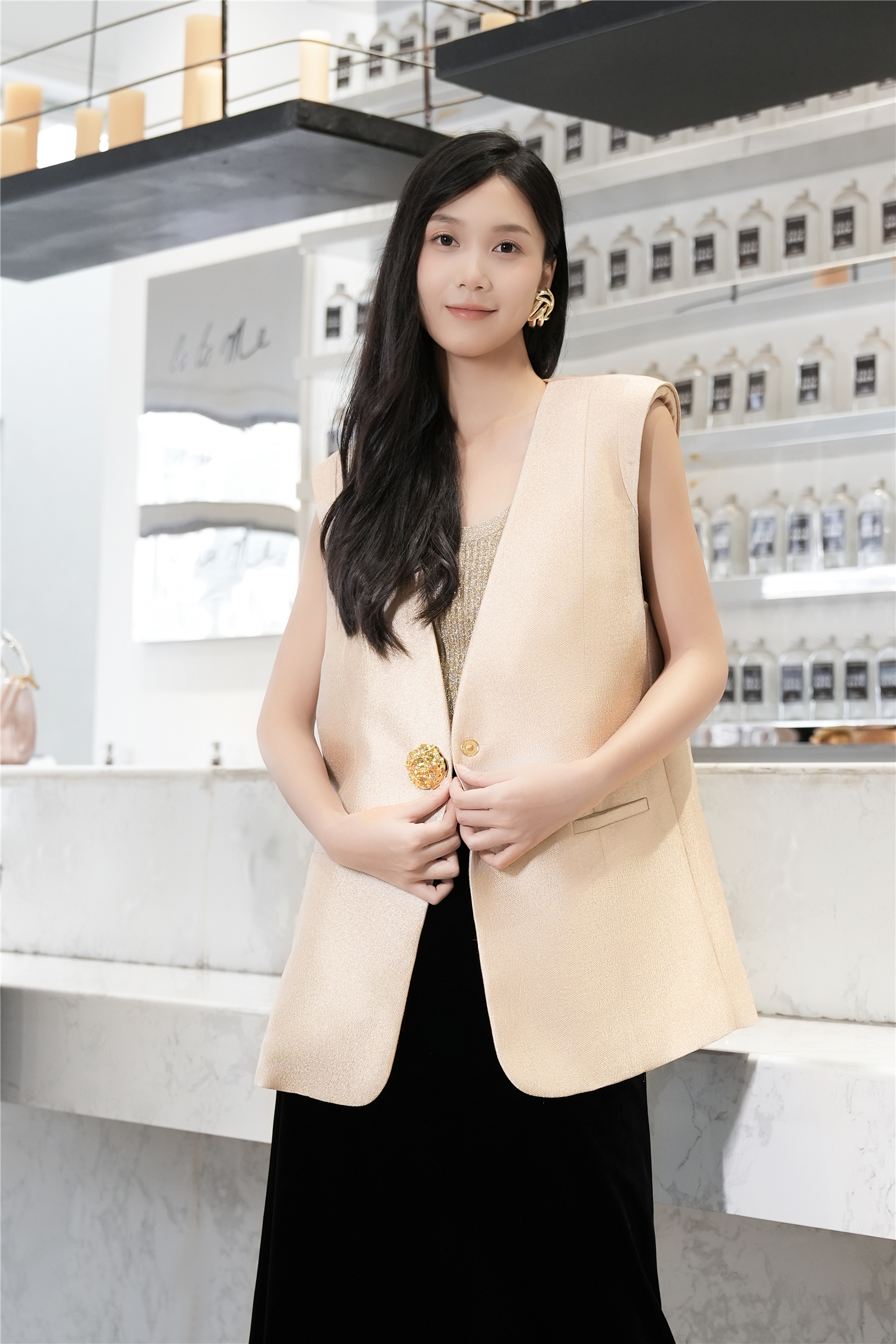 BESIONIA Temperament Sleeveless One Button Vest