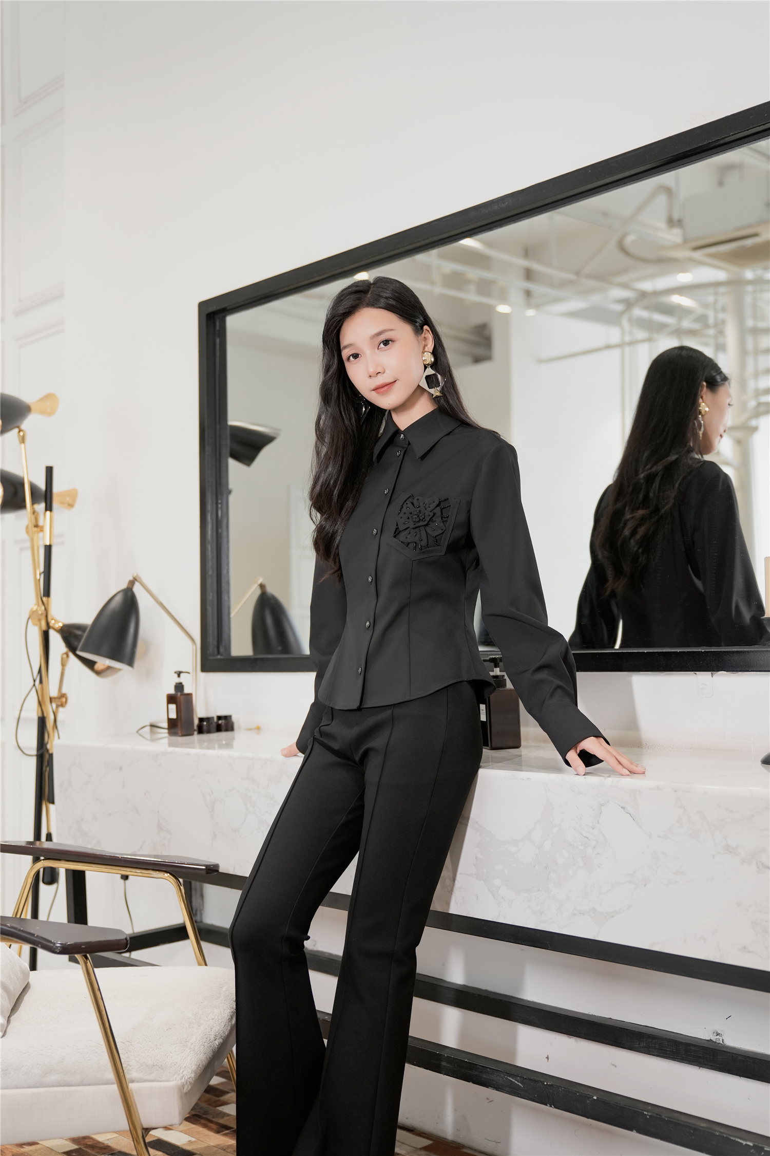 BESIONIA Waist-slimming design shirt