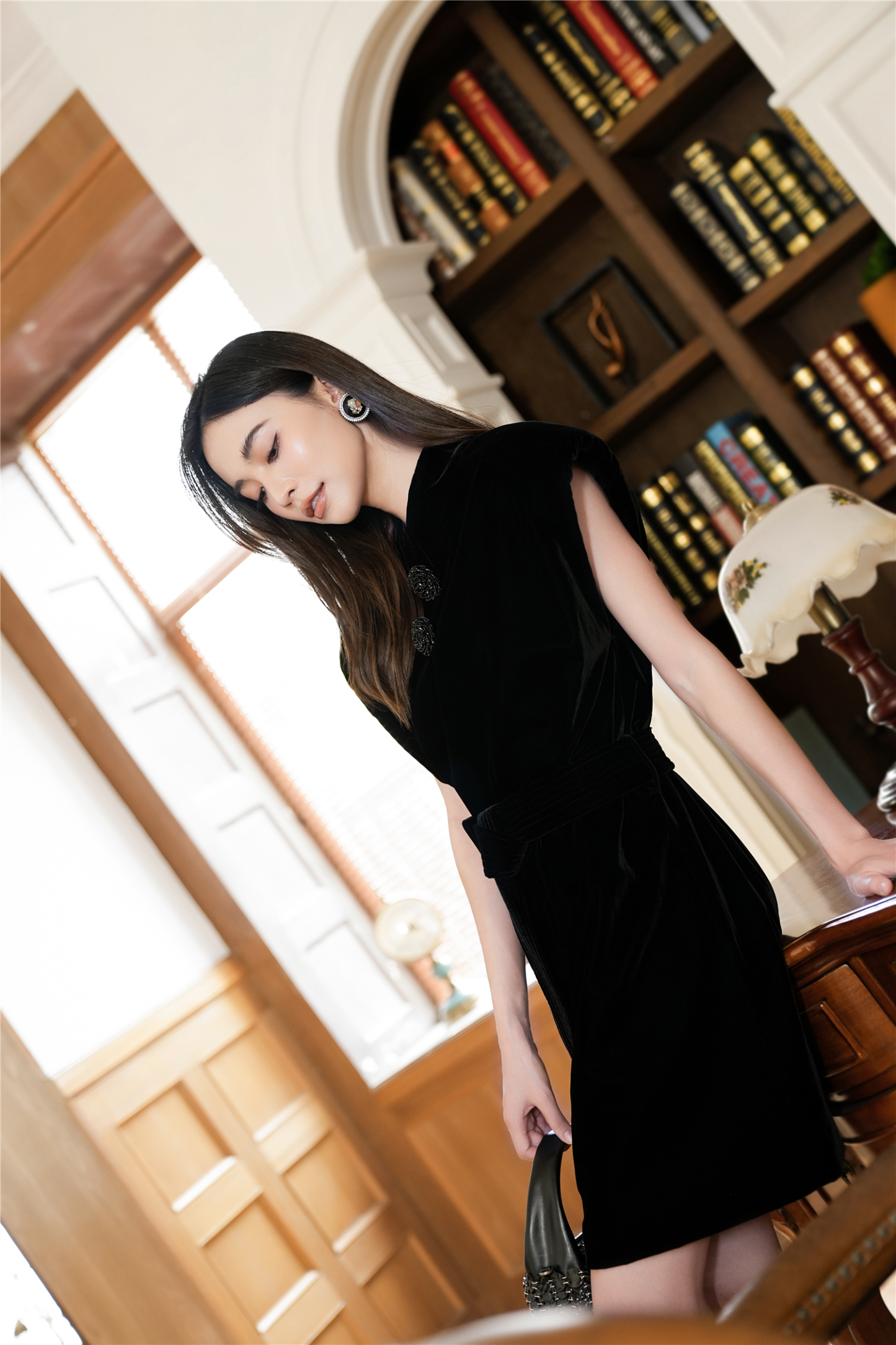 BESIONIA New Chinese Plate Button Elegant Wind Dress