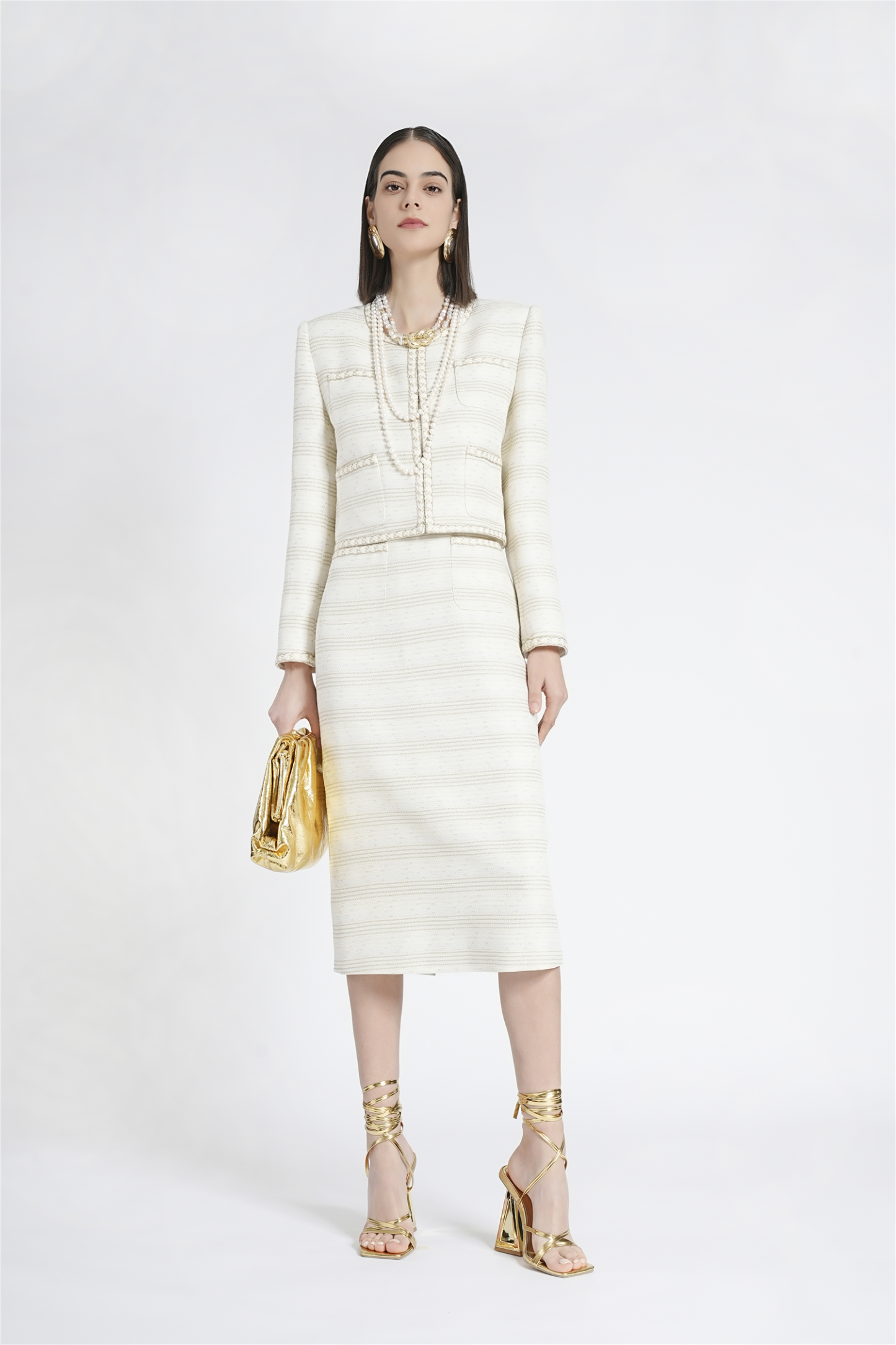 BESIONIA Elegant Patchwork Short Jacket