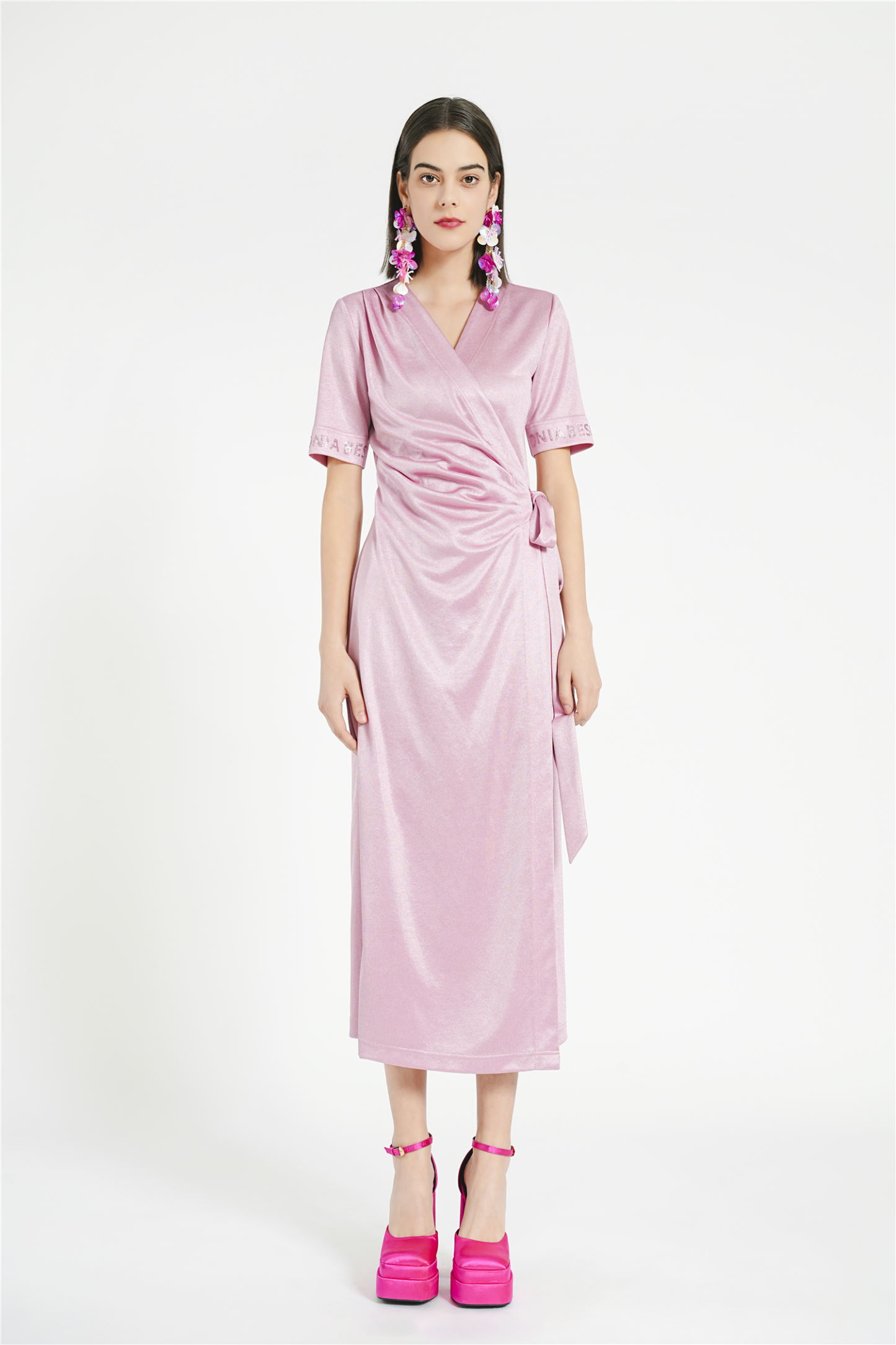 BESIONIA Elegant Lace-Up Dress