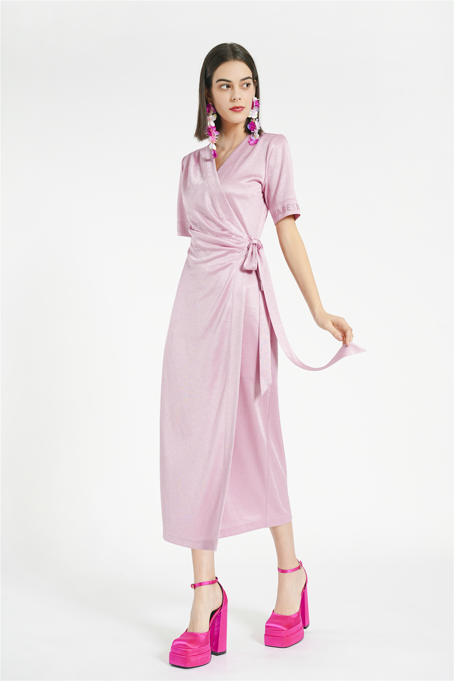 BESIONIA Elegant Lace-Up Dress