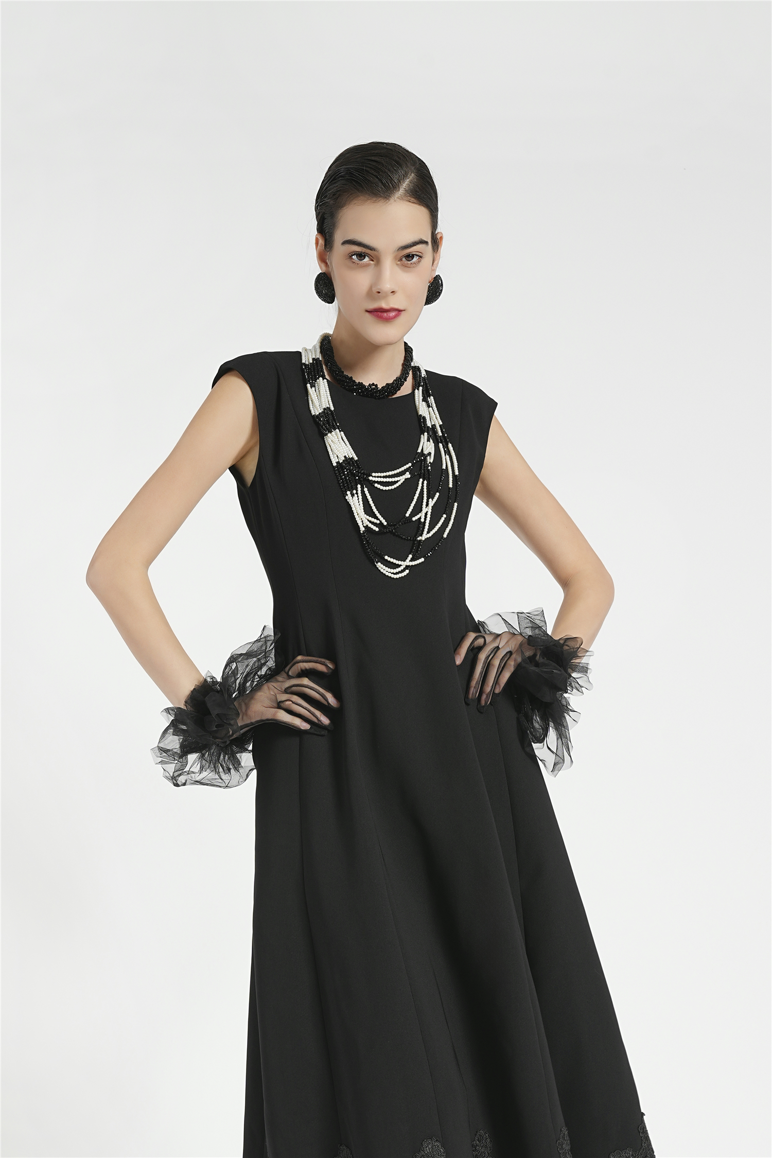 BESIONIA Elegant Little Black Dress