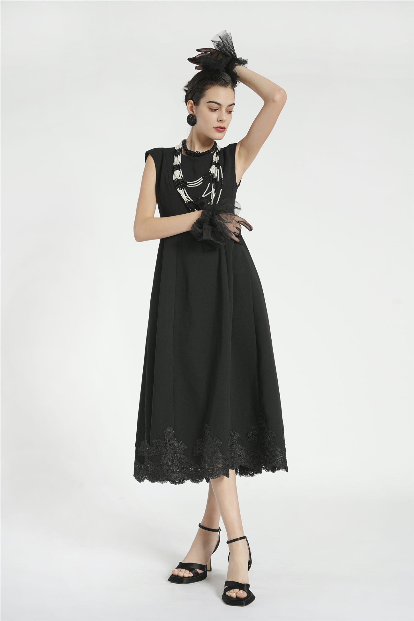 BESIONIA Elegant Little Black Dress