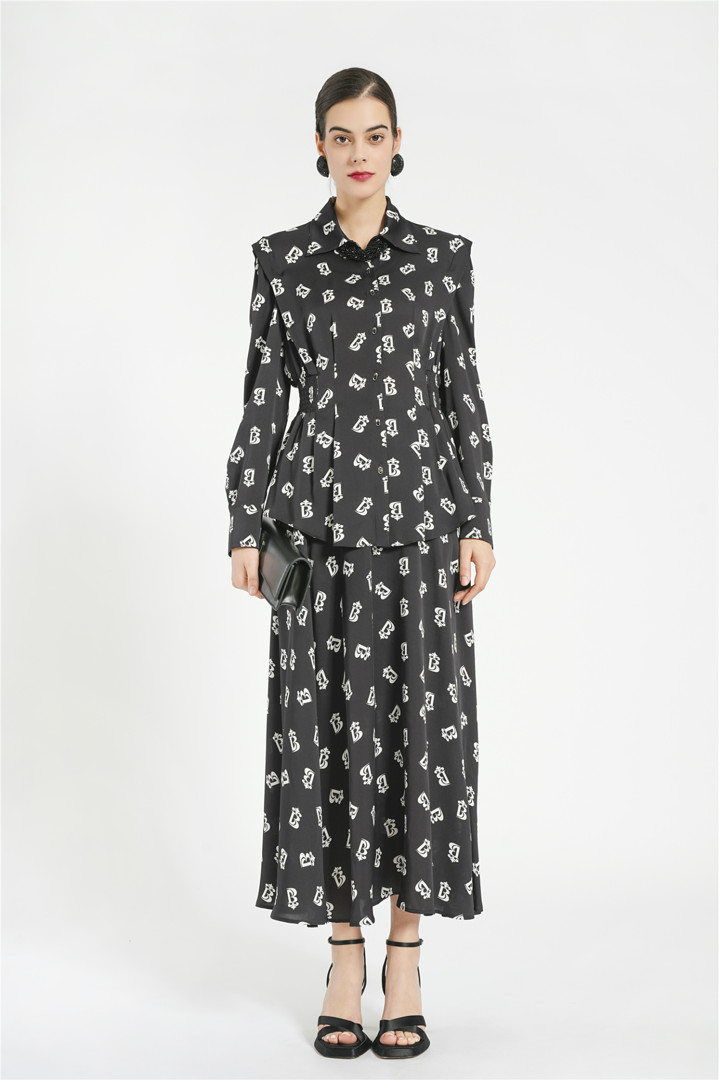 BESIONIA Mulberry Silk Alphabet Half-body Dress