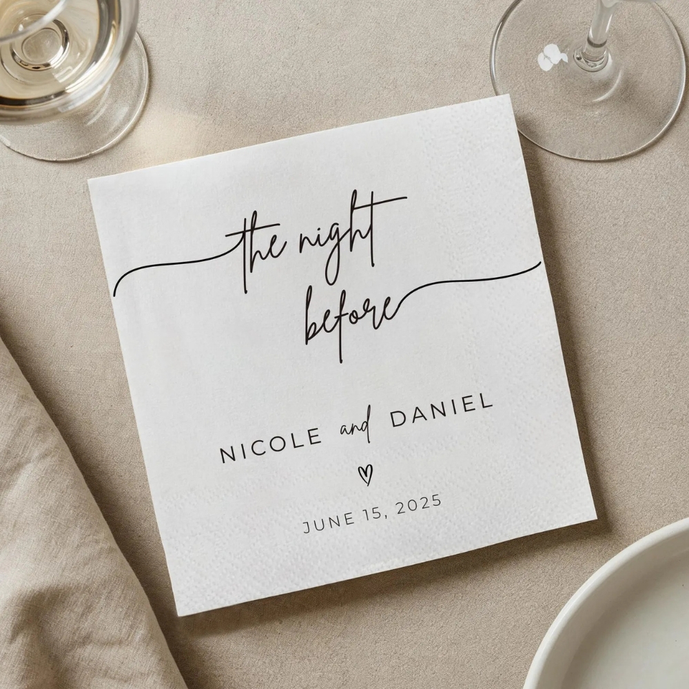 Personalized Wedding Napkins Custom Cocktail Napkins Dinner Napkins Bridal Shower Engagement Gifts for Wedding
