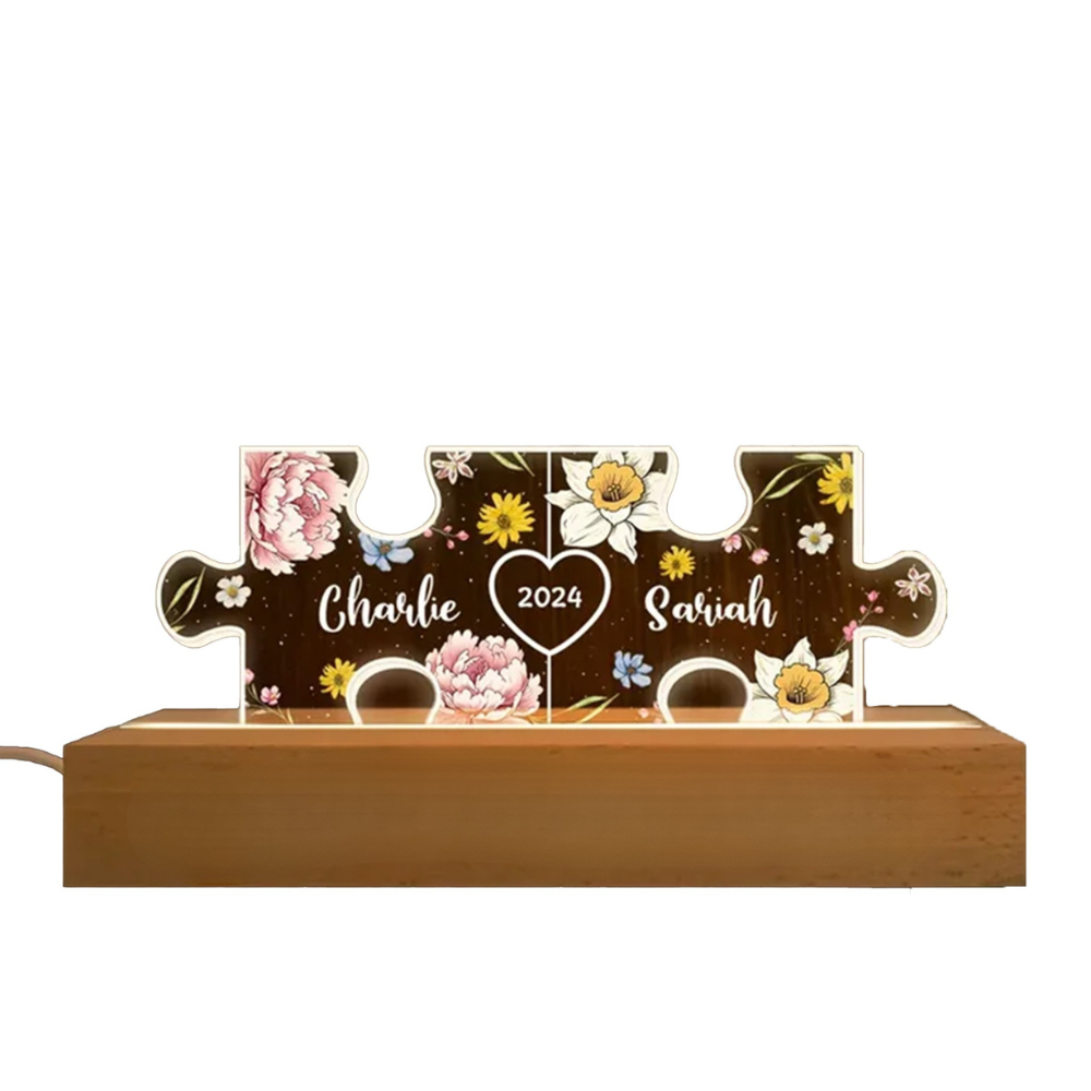 Personalized Acrylic LED Night Light You Are My Missing Piece Couple I