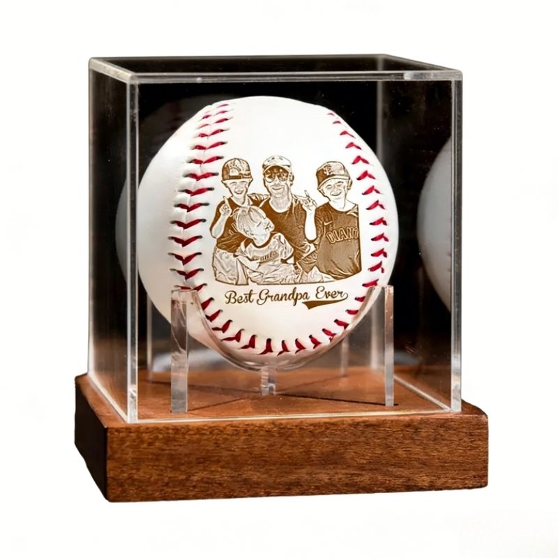Personalized Photo on Baseball Ball Engraved Custom Your Kids Picture 