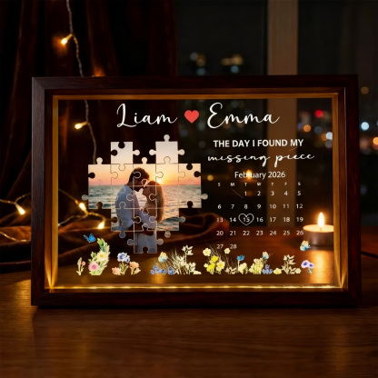 Custom Photo Light Frame The Day I Found My Missing Piece Customized Light Frame Personalized Valentine's Day Gifts