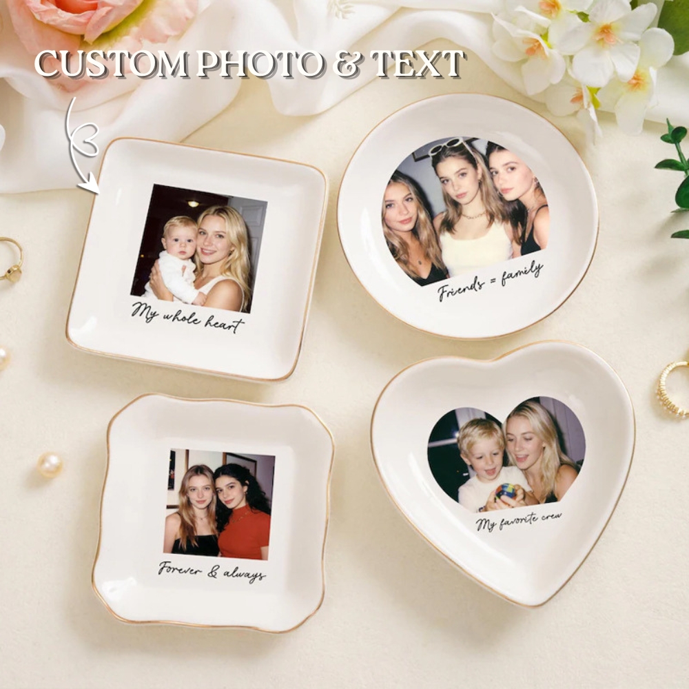 Personalized Ring Dish Custom Photo Jewelry Ring Dish Wedding Gift for Best Friend/Bestie