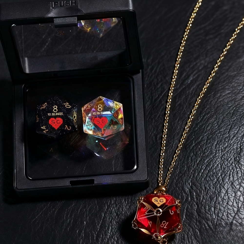Custom Anniversary D20 Dice Personalized Engraved D&D Gift Marriage Dice Anniversary Gift for Her/Him