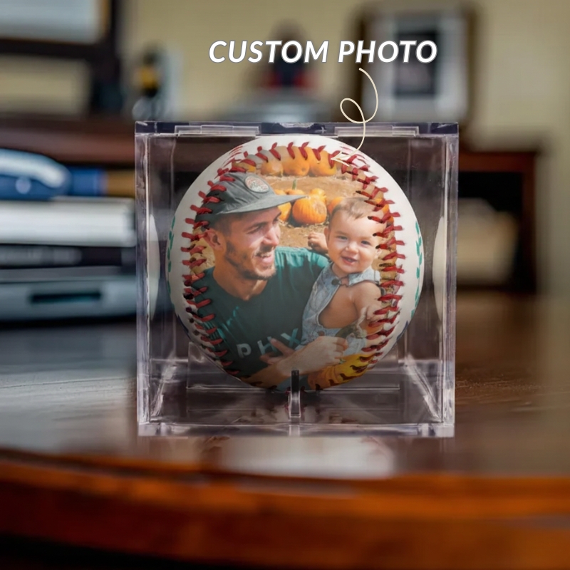 Customized Baseball Add Photos Personalized Keepsake Father's Day Gifts for Dad
