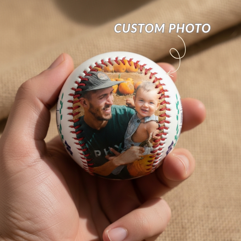 Customized Baseball Add Photos Personalized Keepsake Father's Day Gifts for Dad