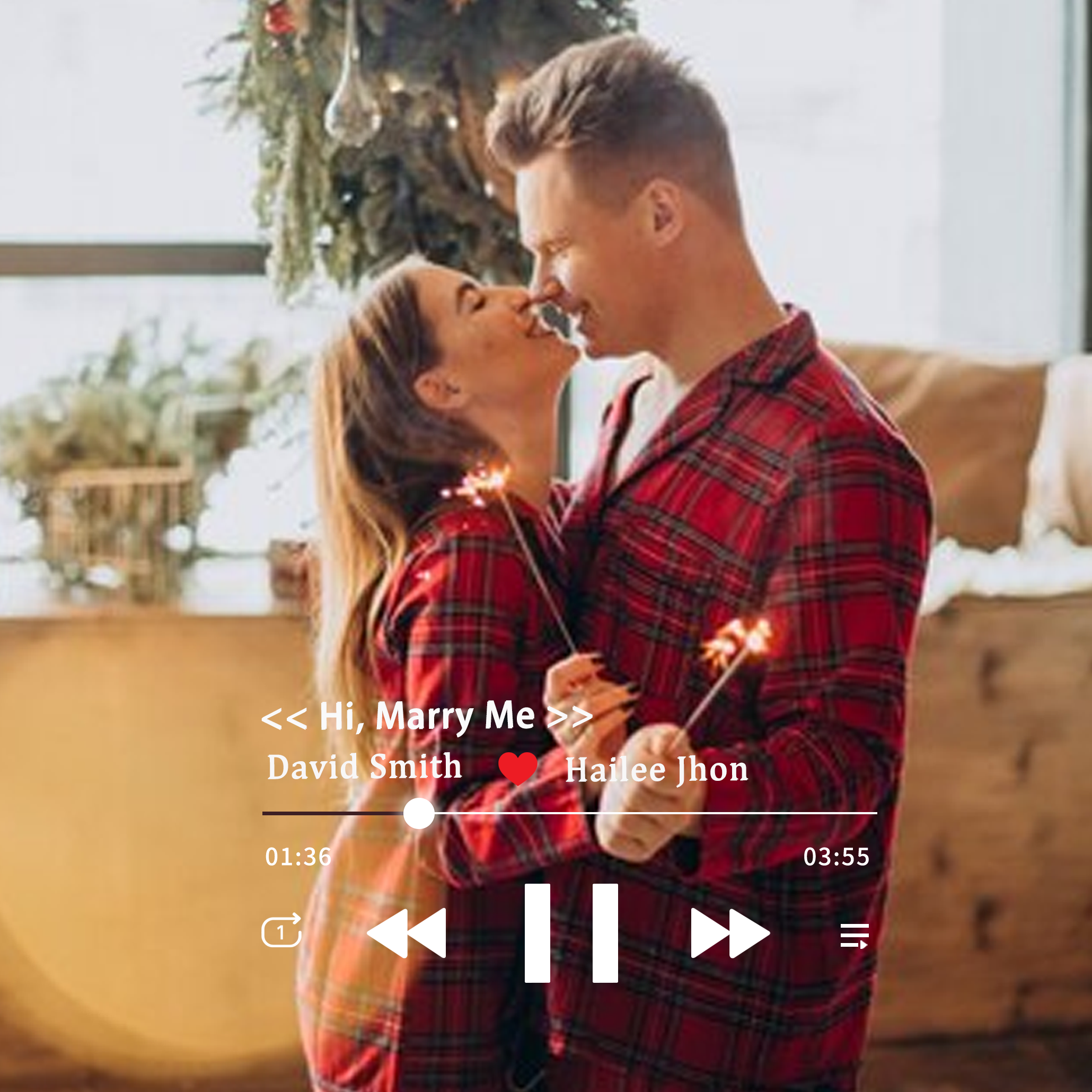 Custom Song Photo Frame with Music Album Cover Personalized Music Play